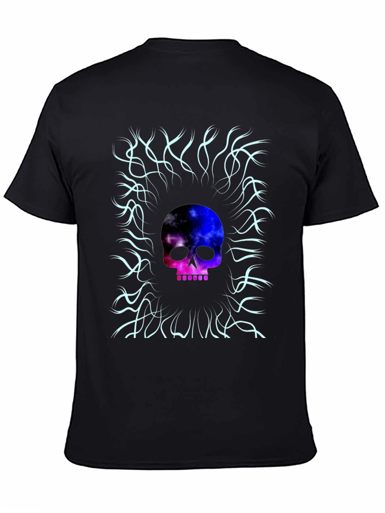 Black Cosmic Skull Graphic Tee - Unique Design view 4