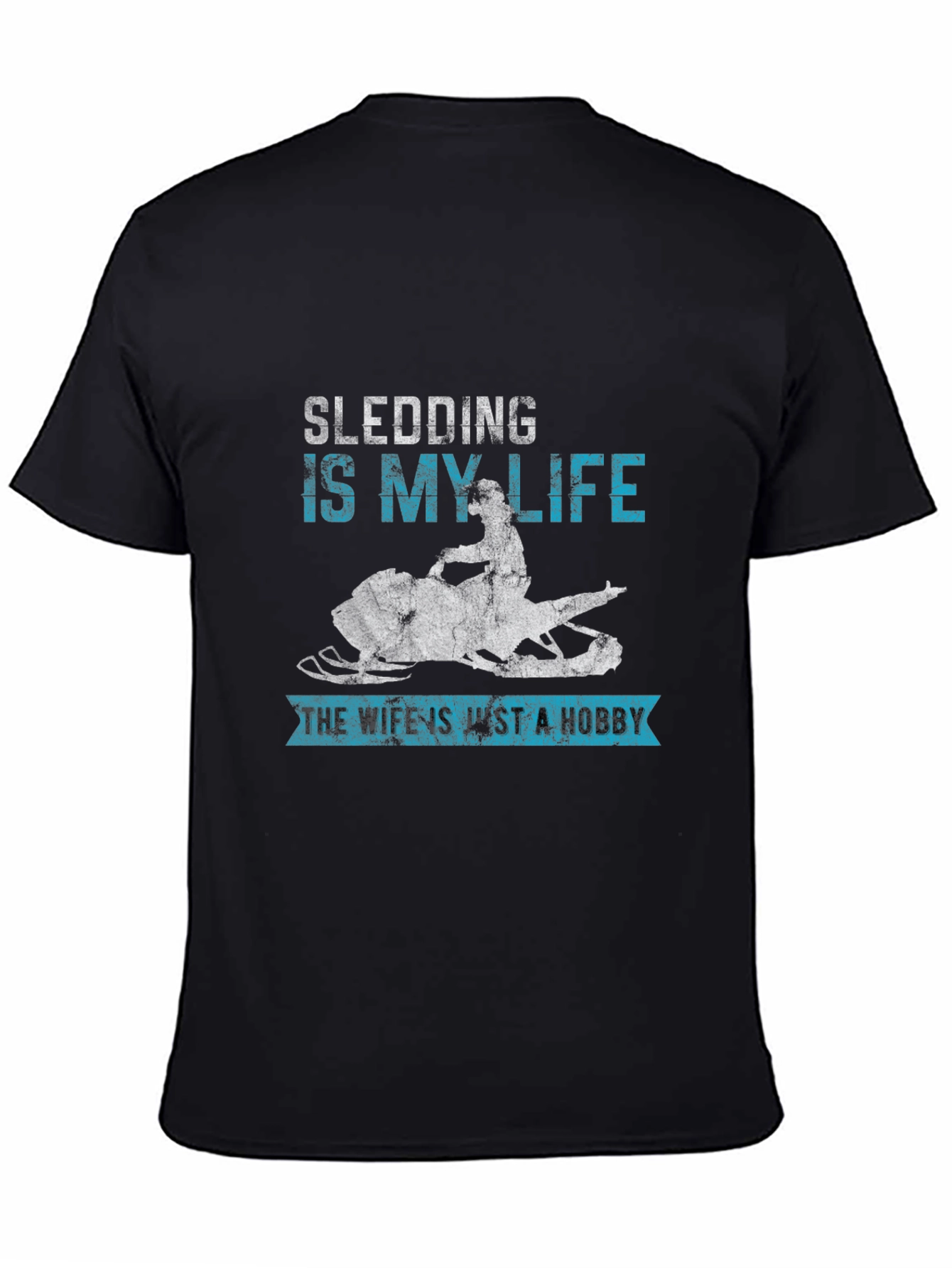 Black Sledding Is My Life T-Shirt - Hobbyist Apparel view 4