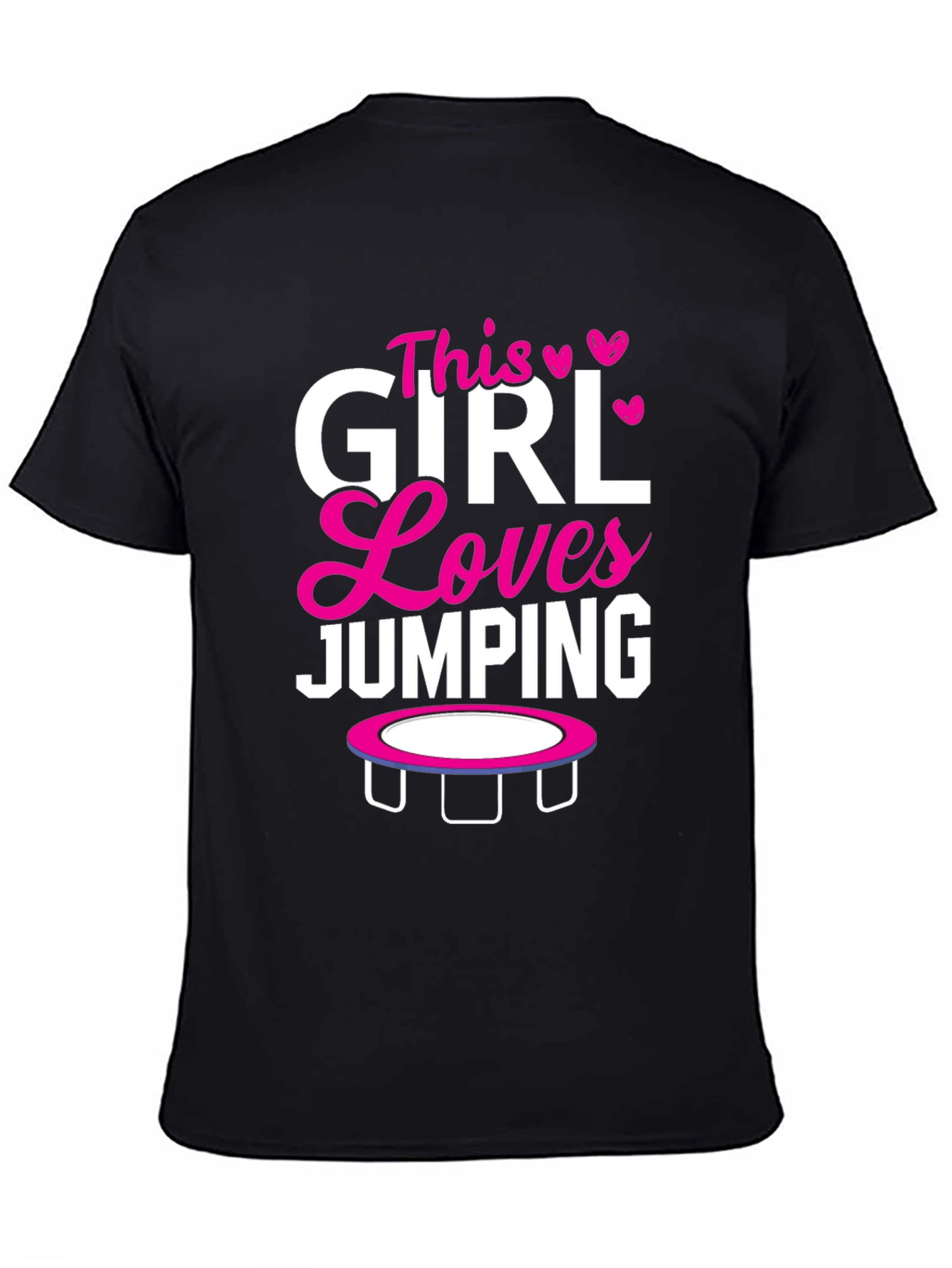 Black This Girl Loves Jumping T-Shirt view 4