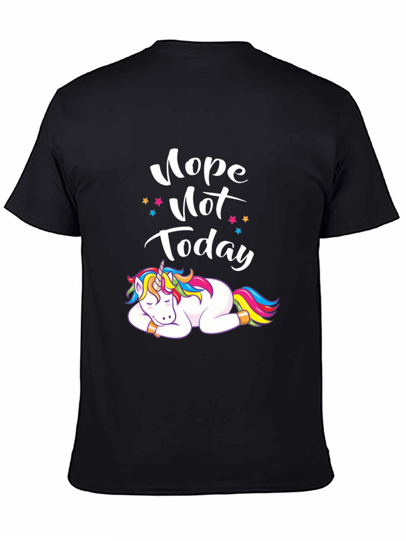 Black Nope Not Today Unicorn Graphic Tee view 4