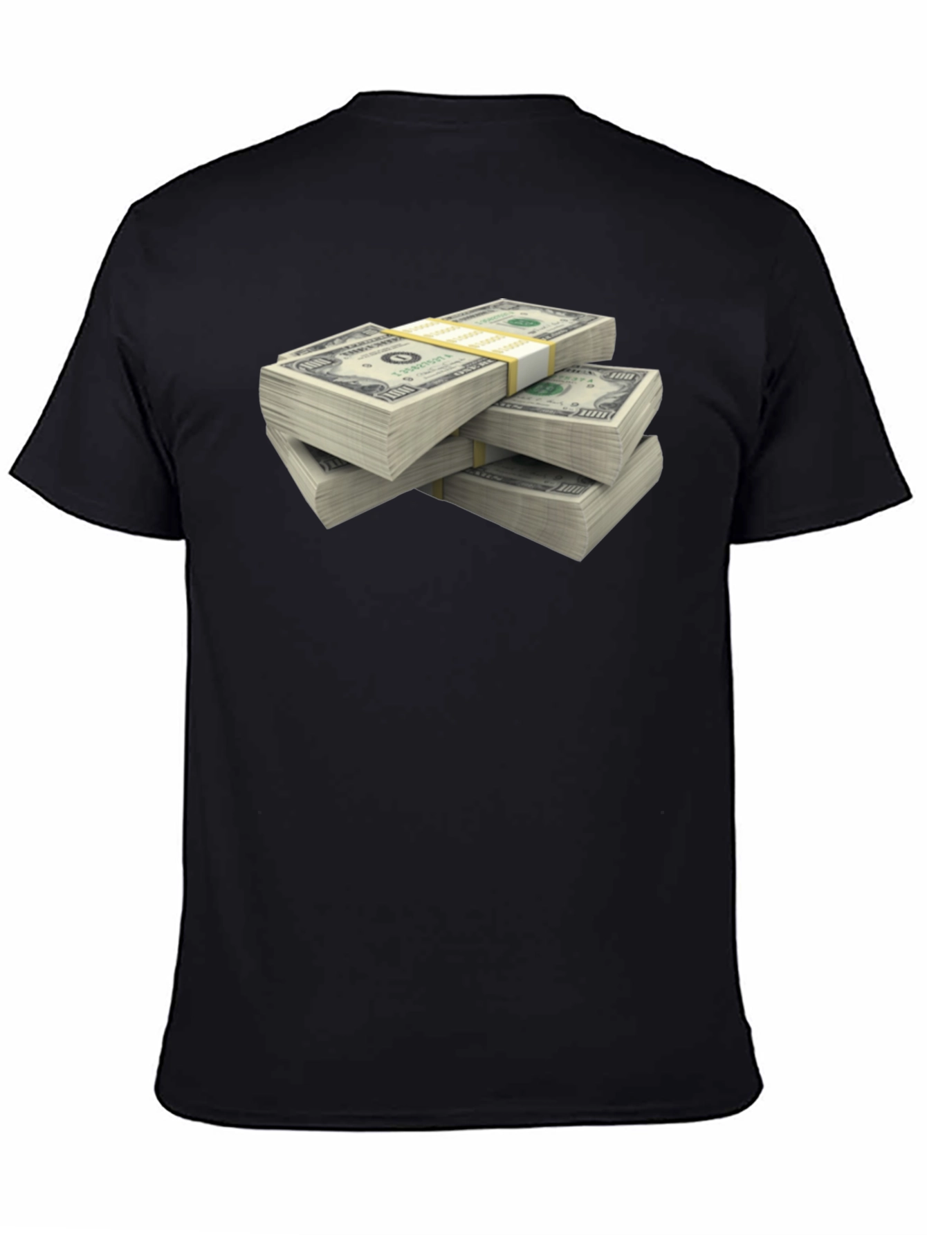 Black Money Stack Graphic T-Shirt - Black view 4