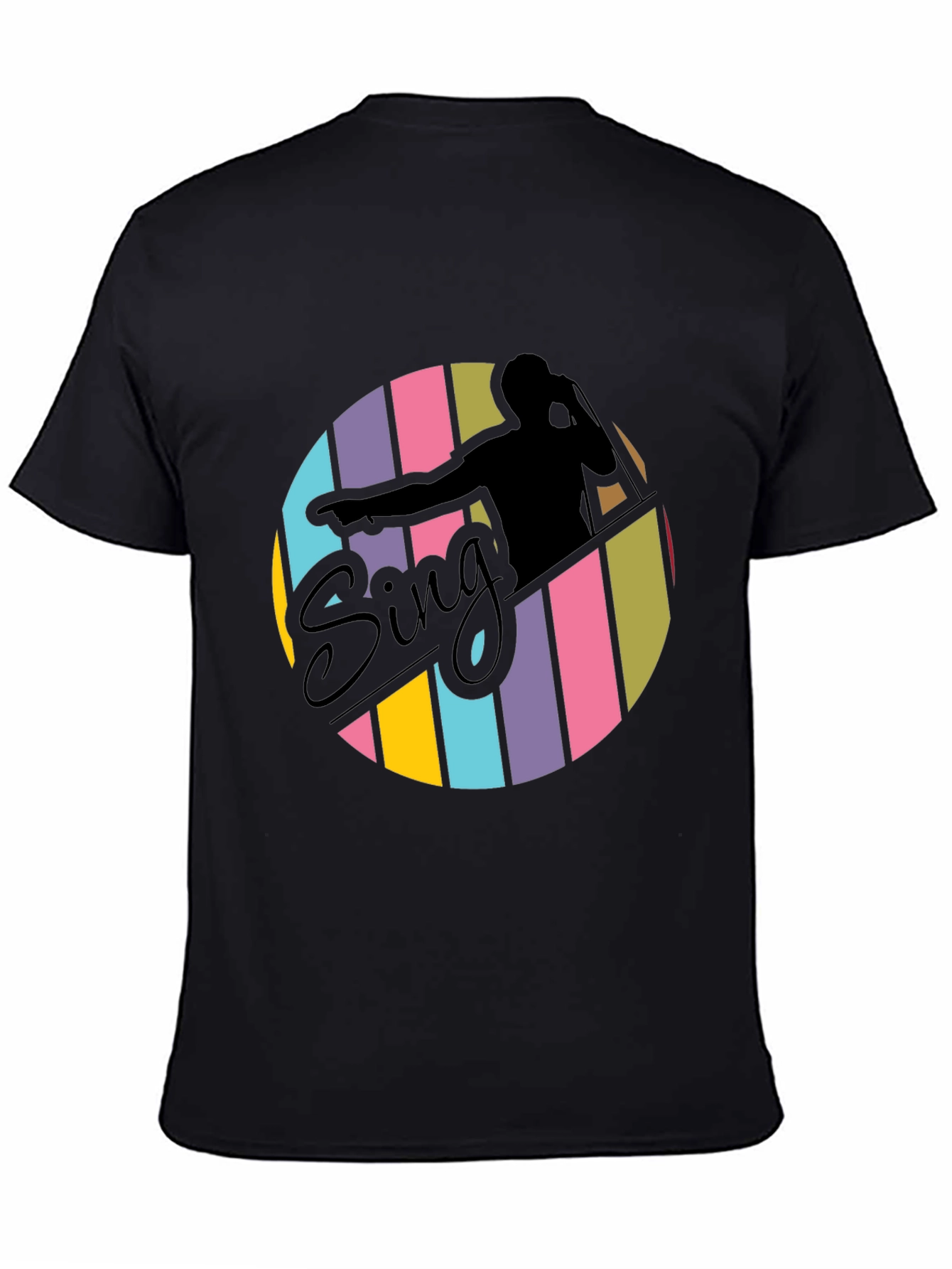 Black Retro Sing T-Shirt - Stylish Vocalist Tee view 4