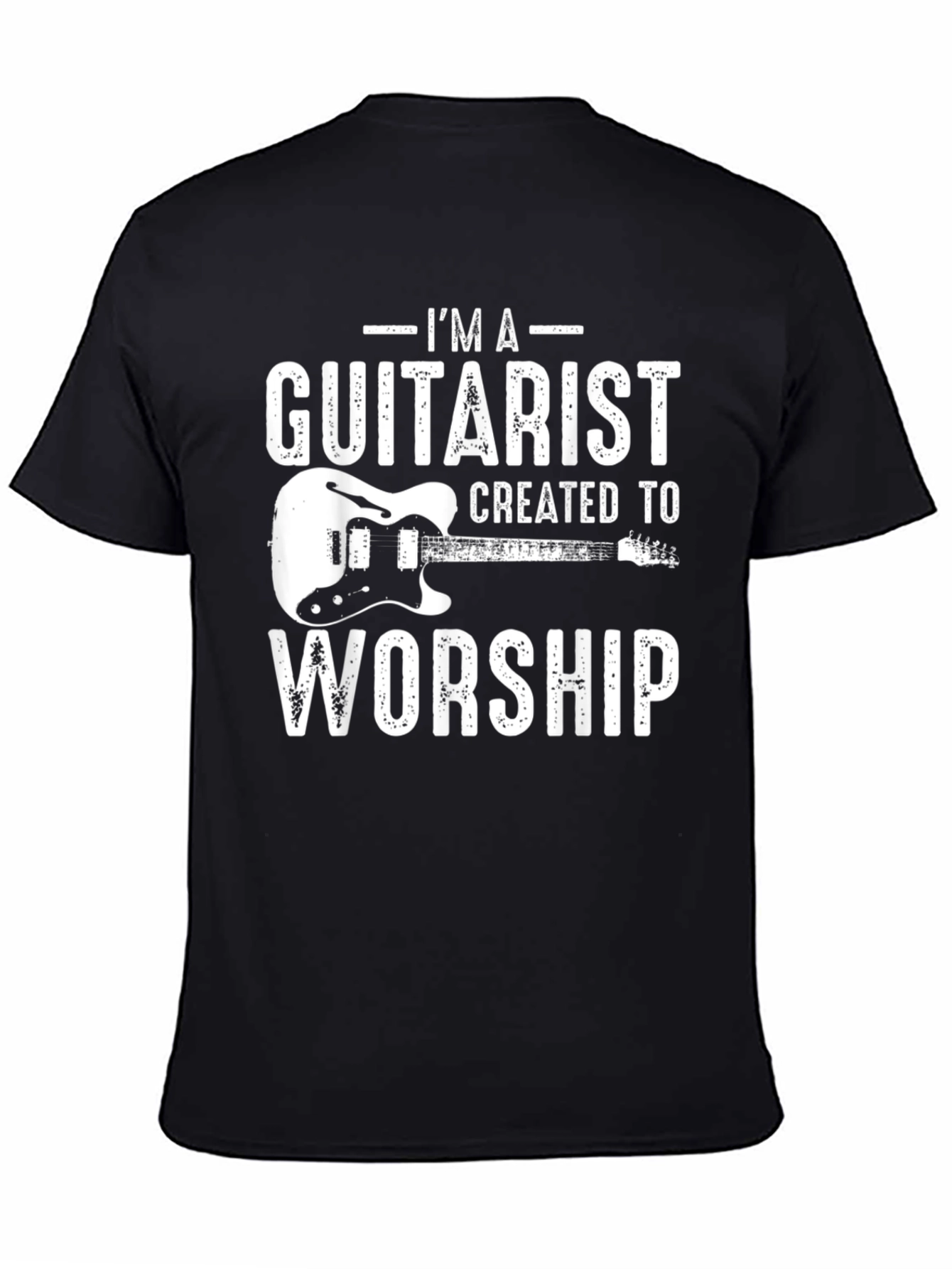 Black Guitarist Worship T-Shirt - Music Lover Tee view 4