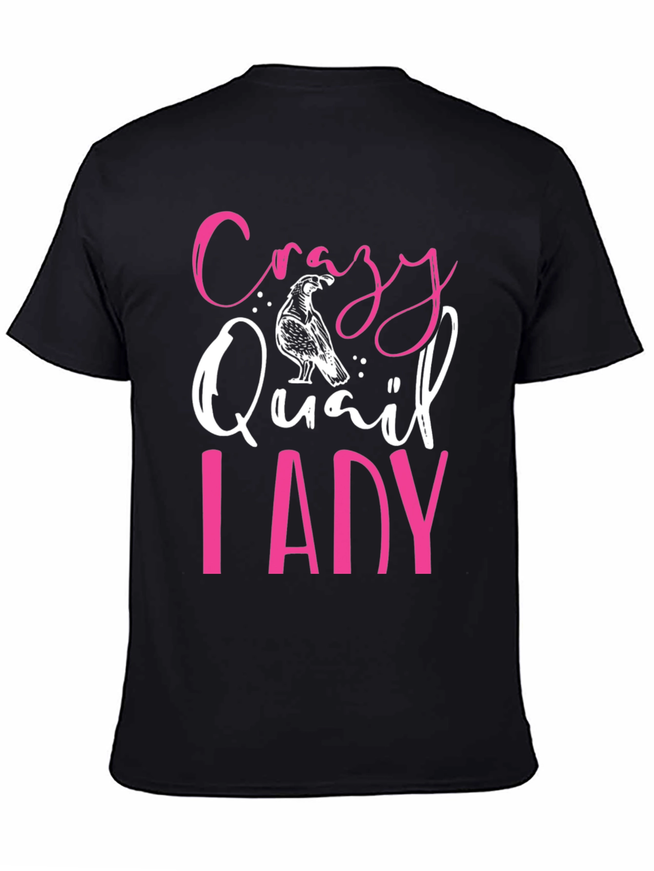 Black Crazy Quail Lady Graphic Tee - Black T-Shirt view 4