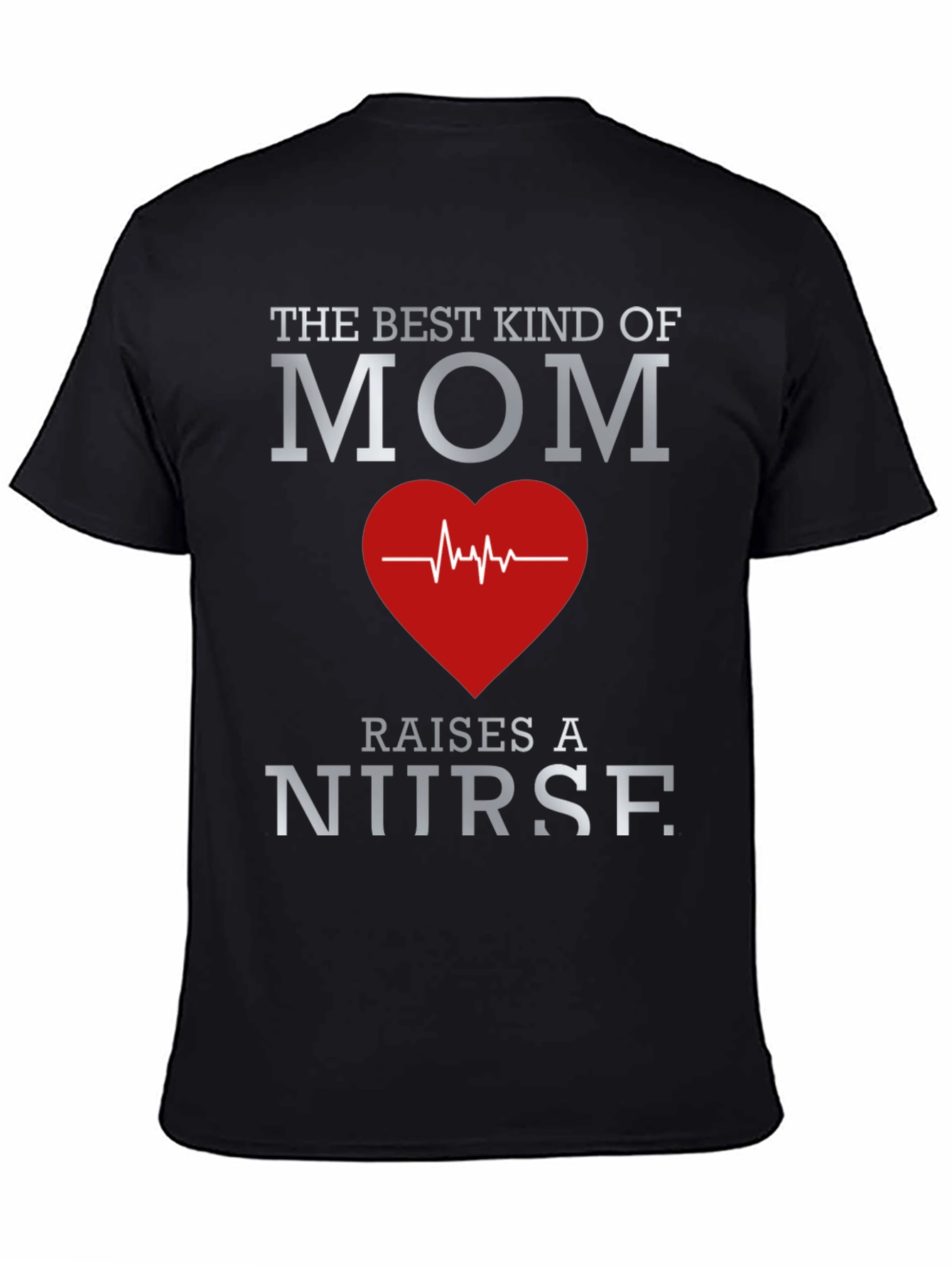 Black Best Mom Nurse Graphic T-Shirt view 4