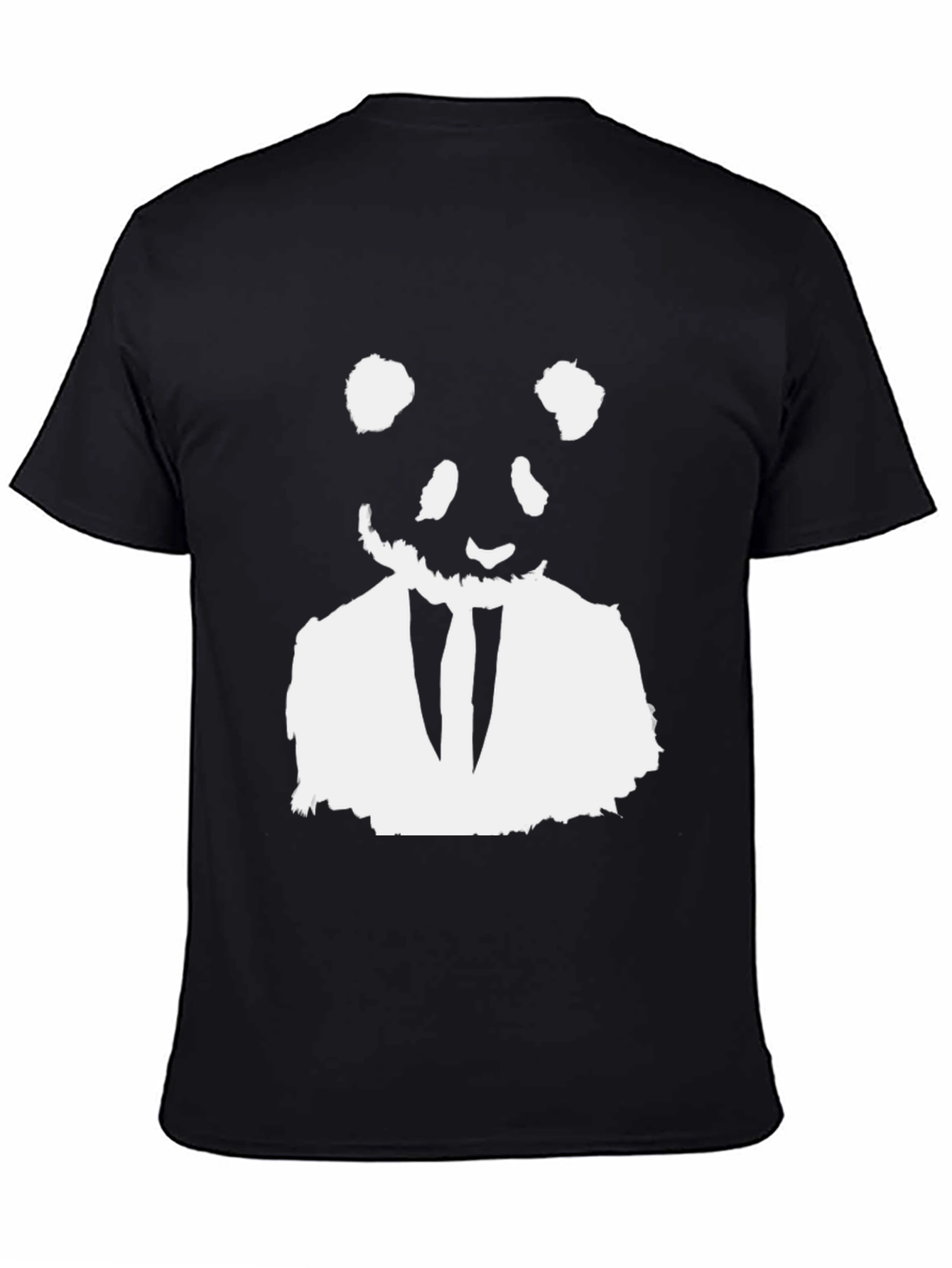 Black Panda Suit Graphic Tee - Black Cotton Blend view 4