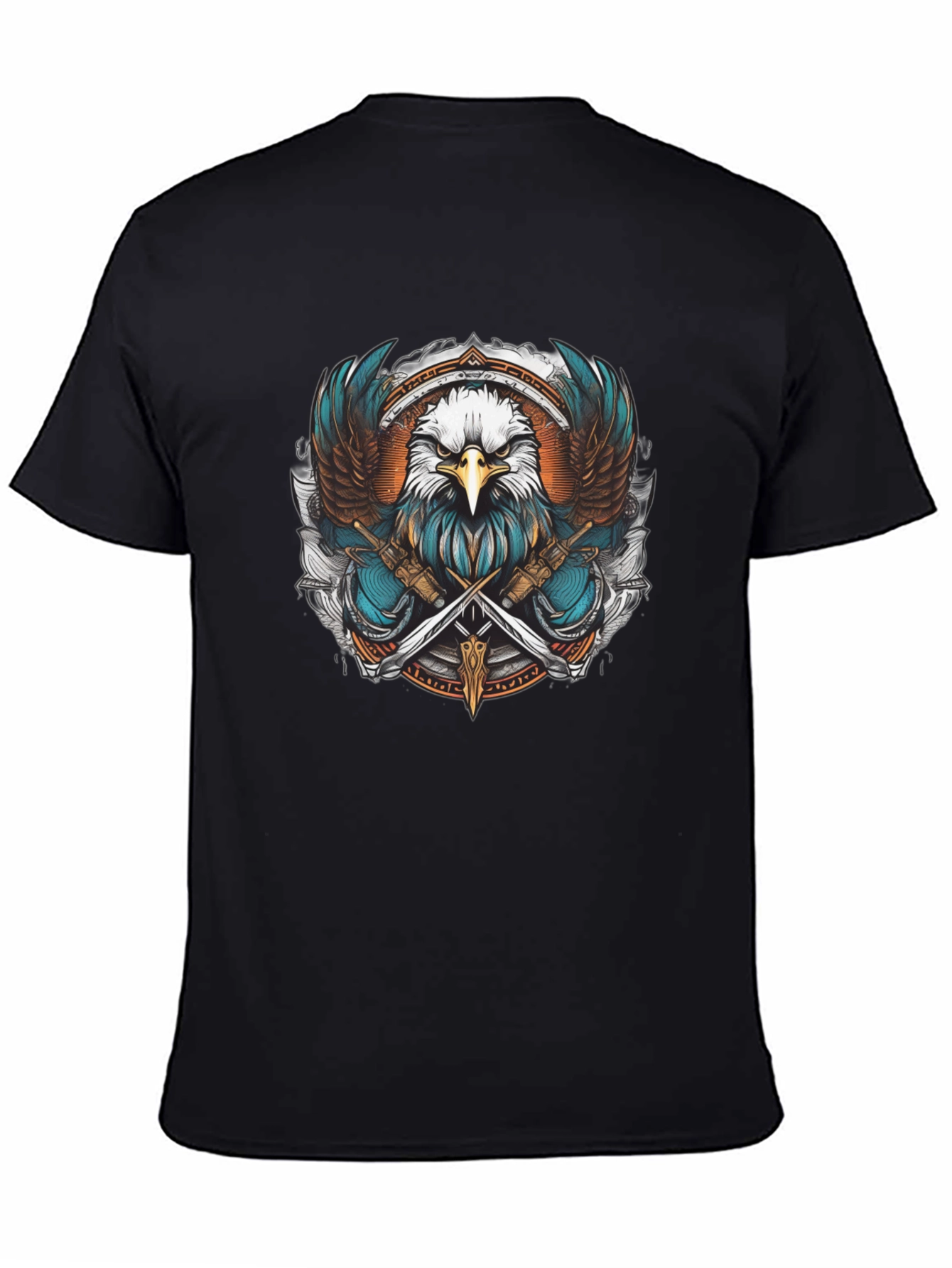 Black Eagle & Swords Graphic Tee - Stylish Unisex Shirt view 4