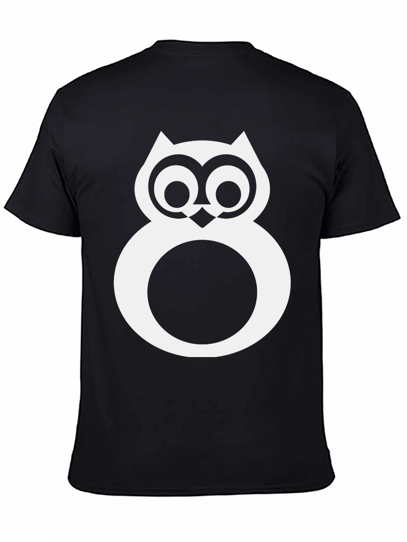 Black Cool Owl Graphic Black T-Shirt view 4