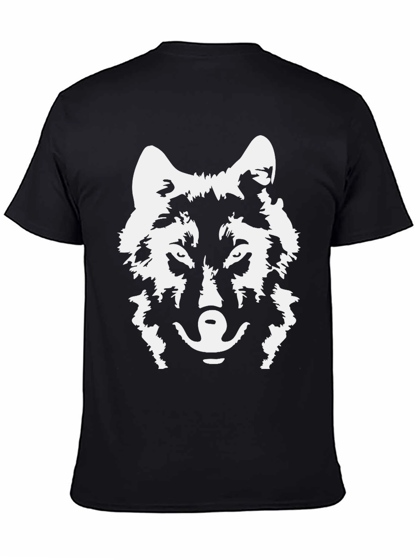 Black Wolf Graphic Black T-Shirt view 4