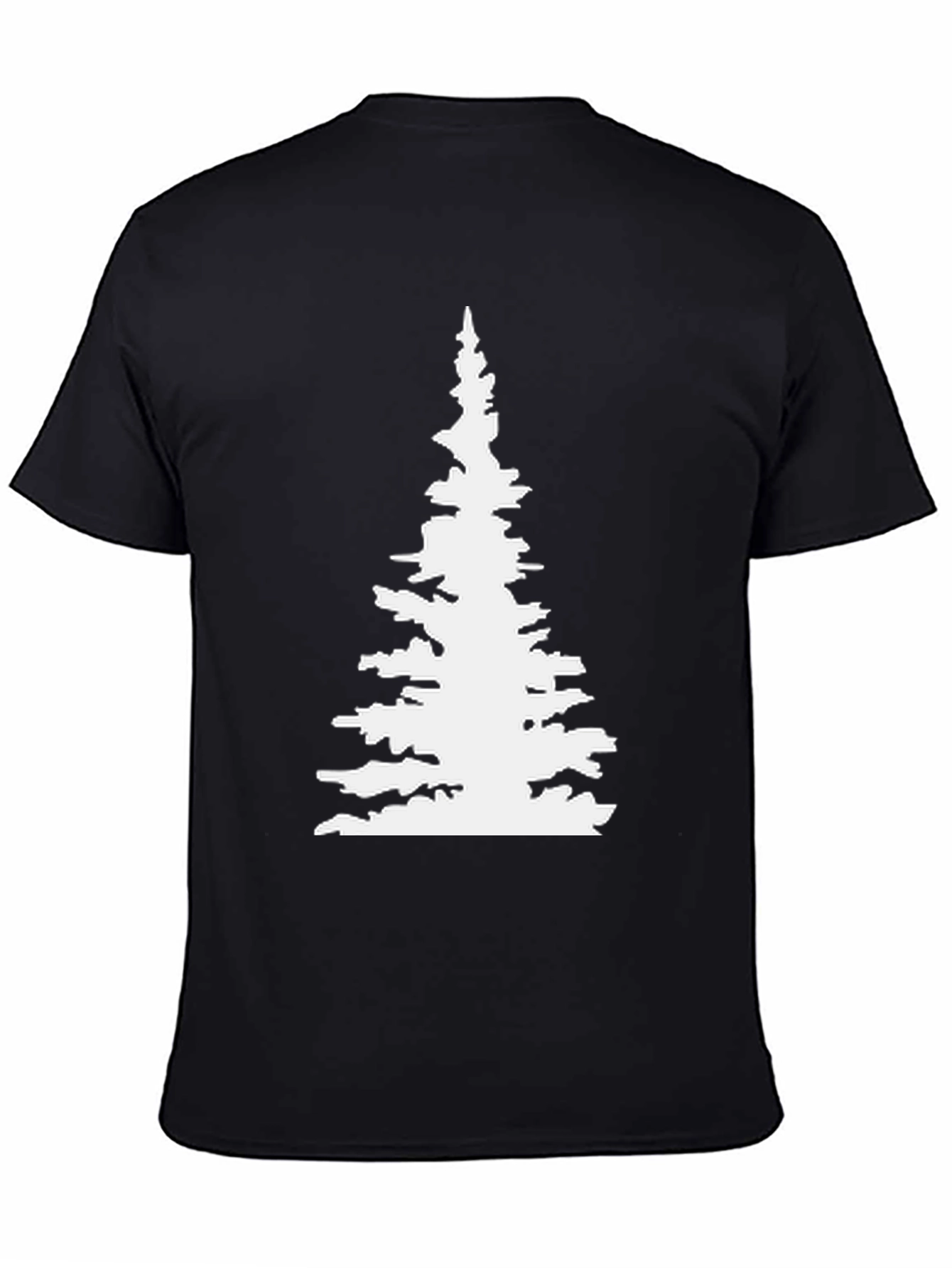 Black Pine Tree Graphic Tee - Nature Lover's Black T-Shirt view 4