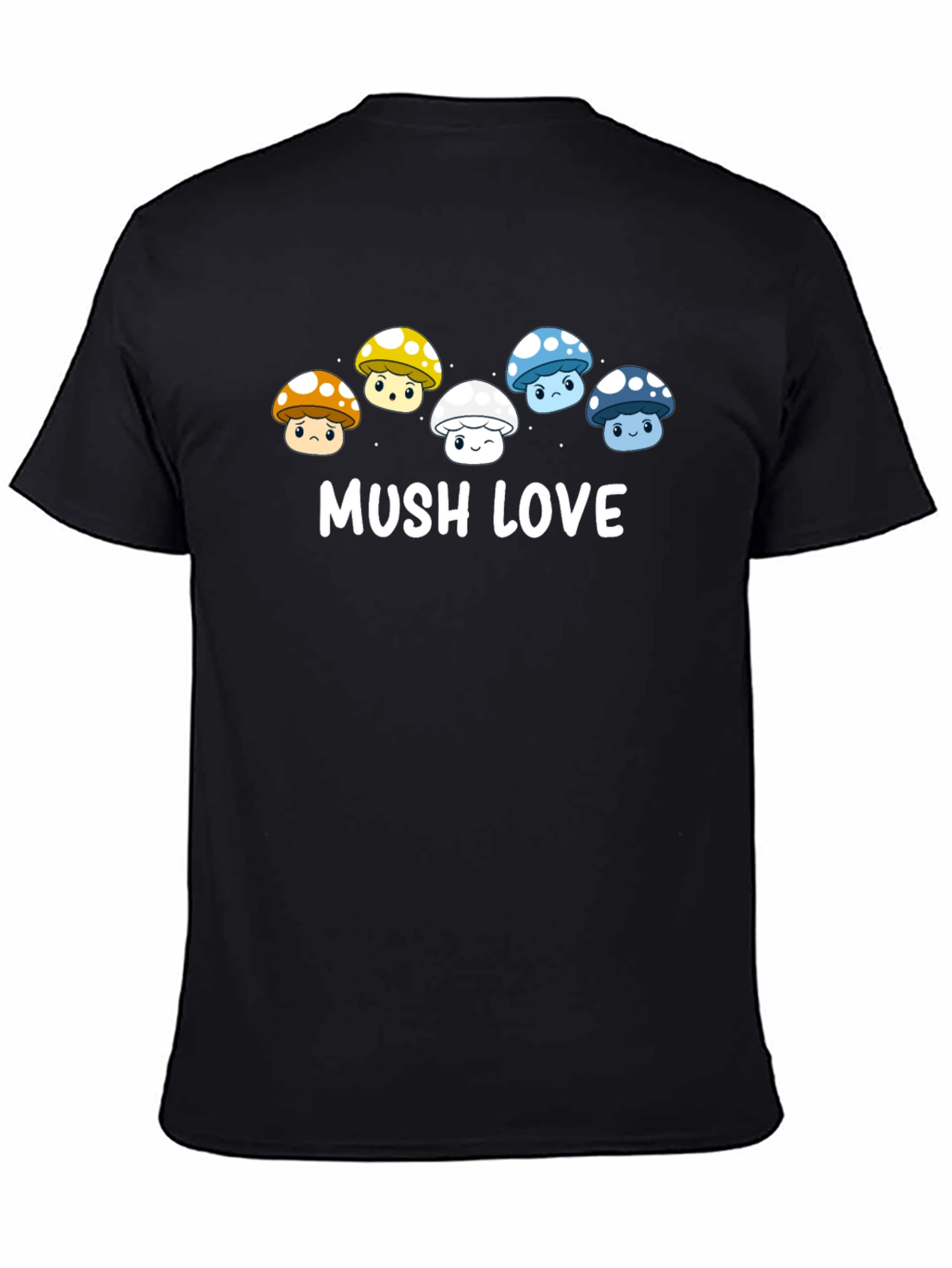 Black Mushroom Lover T-Shirt - 'MUSH LOVE' Graphic Tee view 4