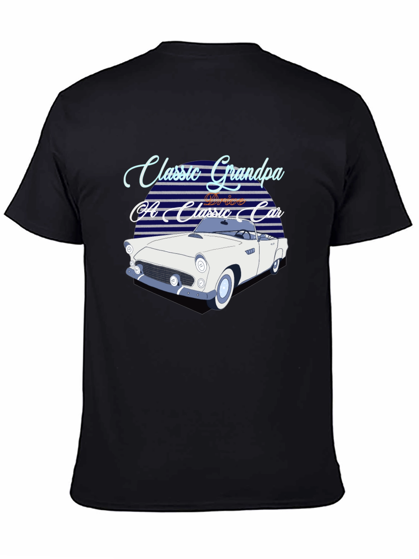 Black Classic Grandpa Car T-Shirt view 4