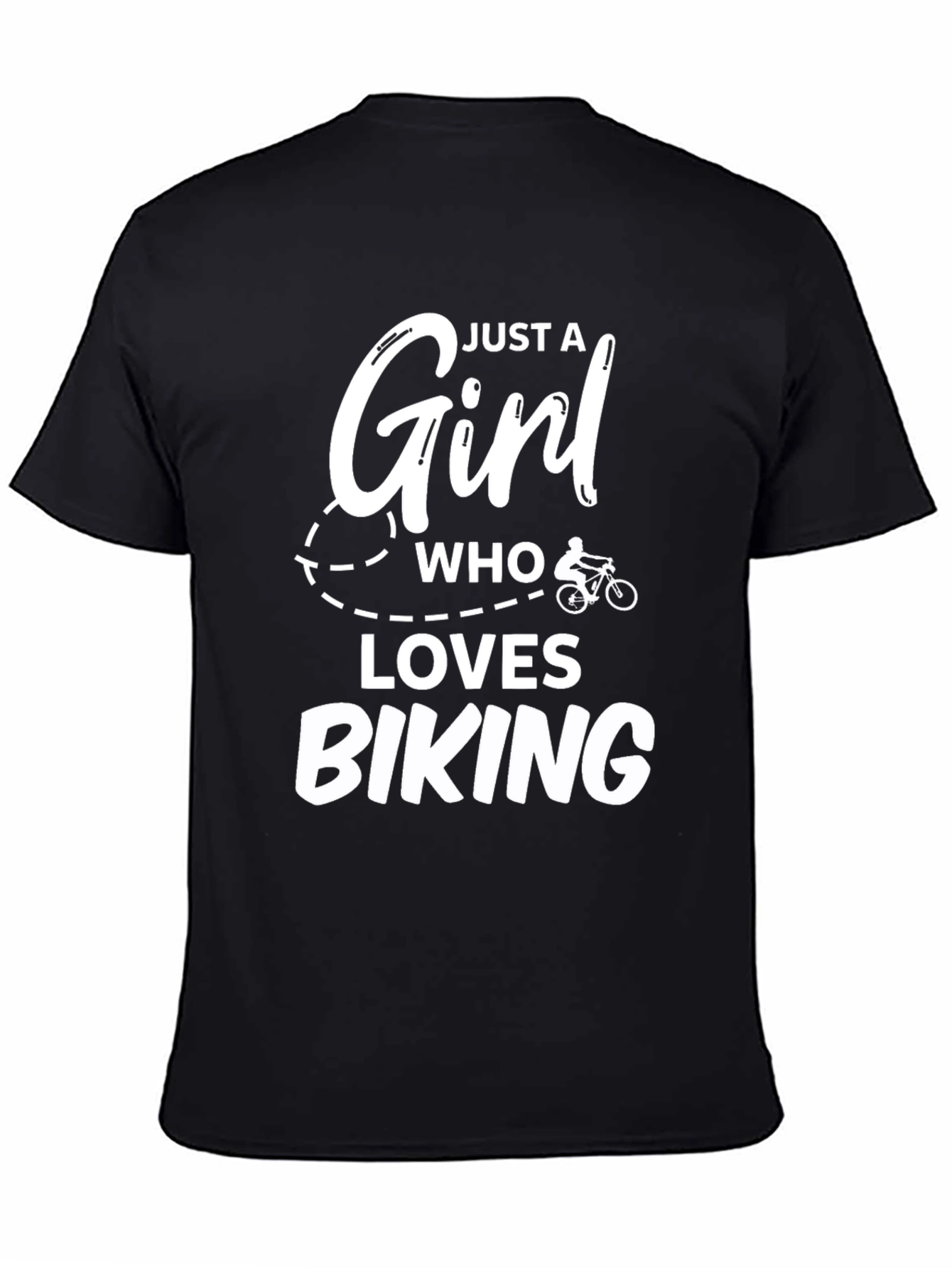Black Girl Who Loves Biking T-Shirt - Black Tee view 4