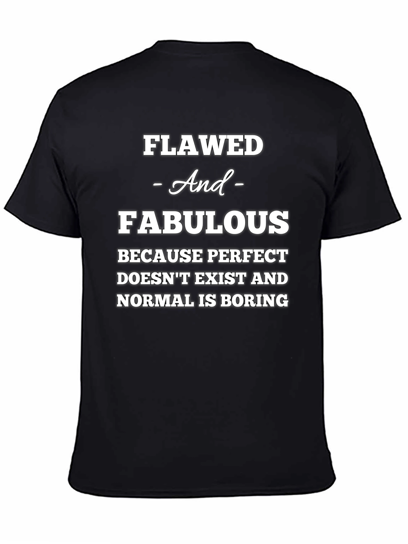 Black Flawed & Fabulous Graphic Tee - Black Cotton Blend Shirt view 4