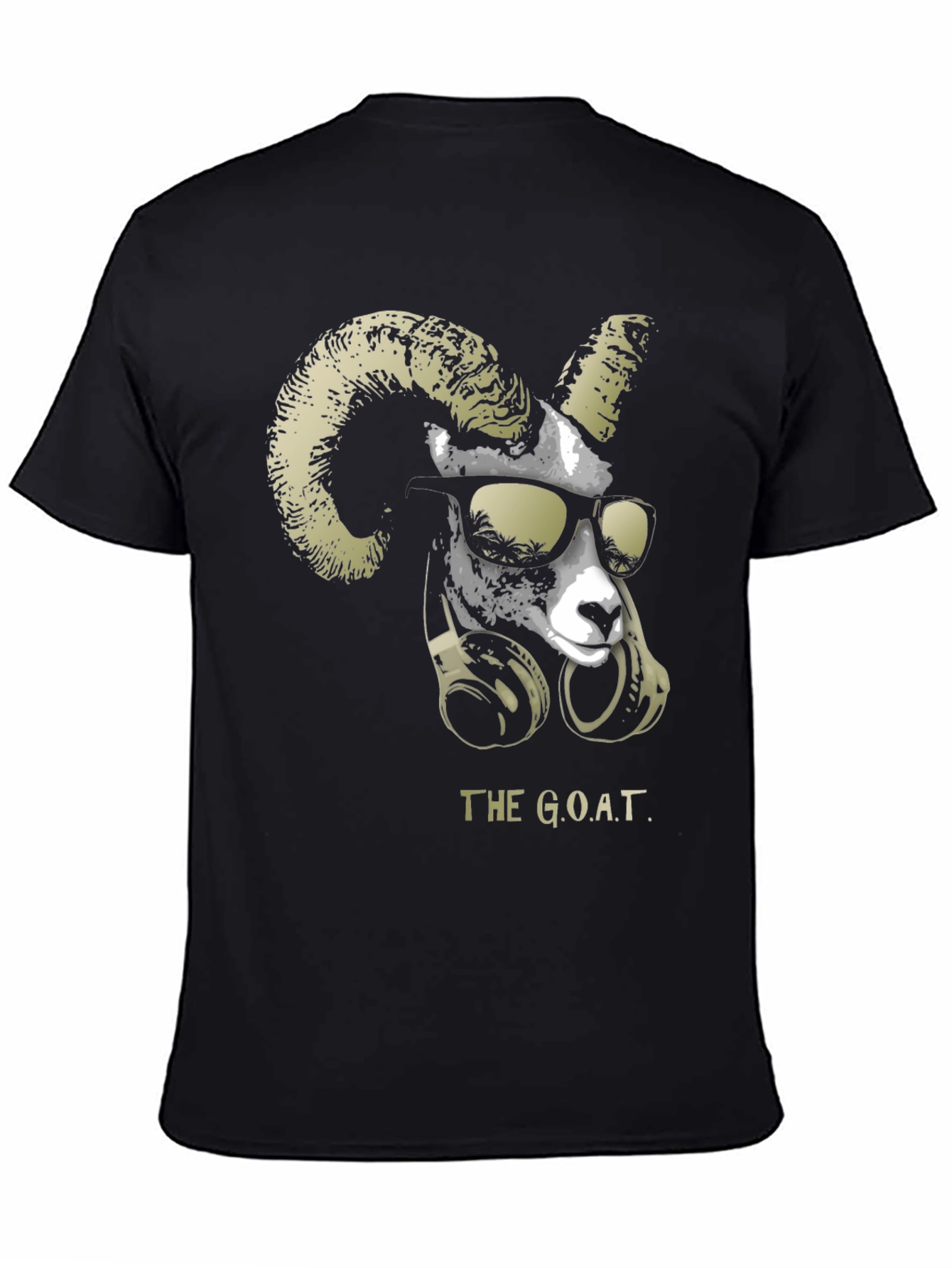 Black The G.O.A.T. Graphic Tee - Cool Ram with Headphones view 4