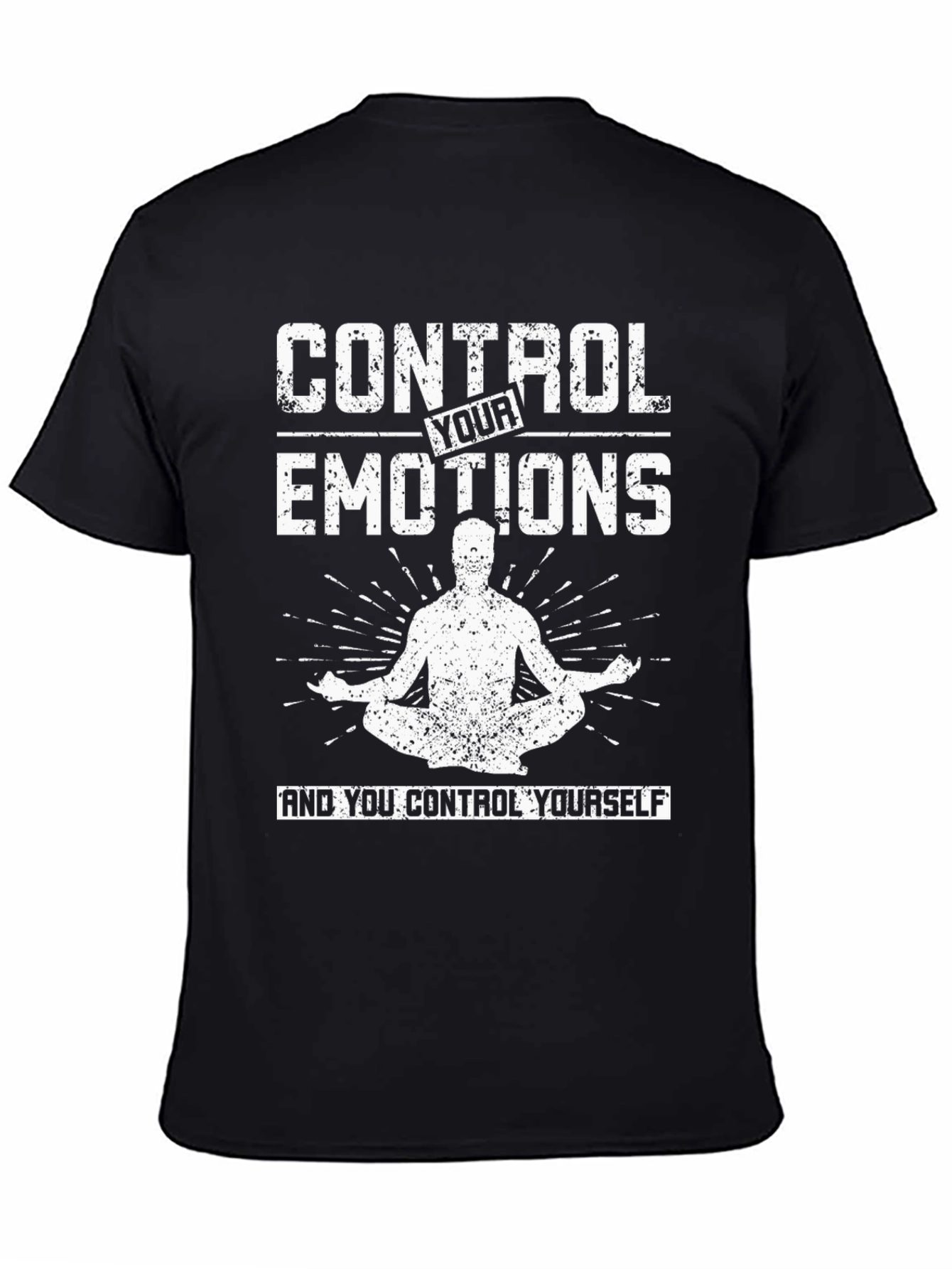 Black Control Your Emotions Graphic T-Shirt view 4