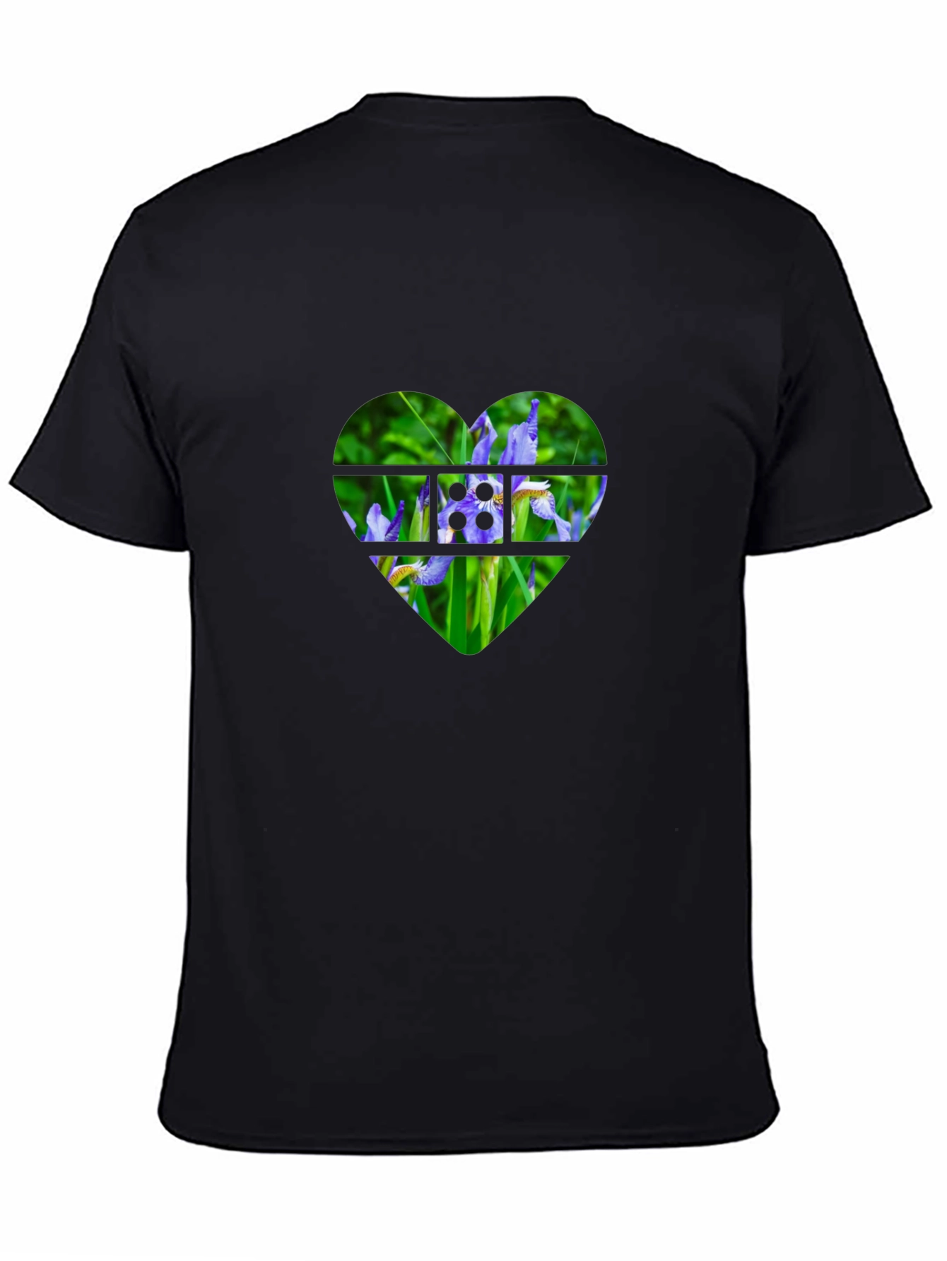 Black Floral Heart Graphic Black T-Shirt view 4