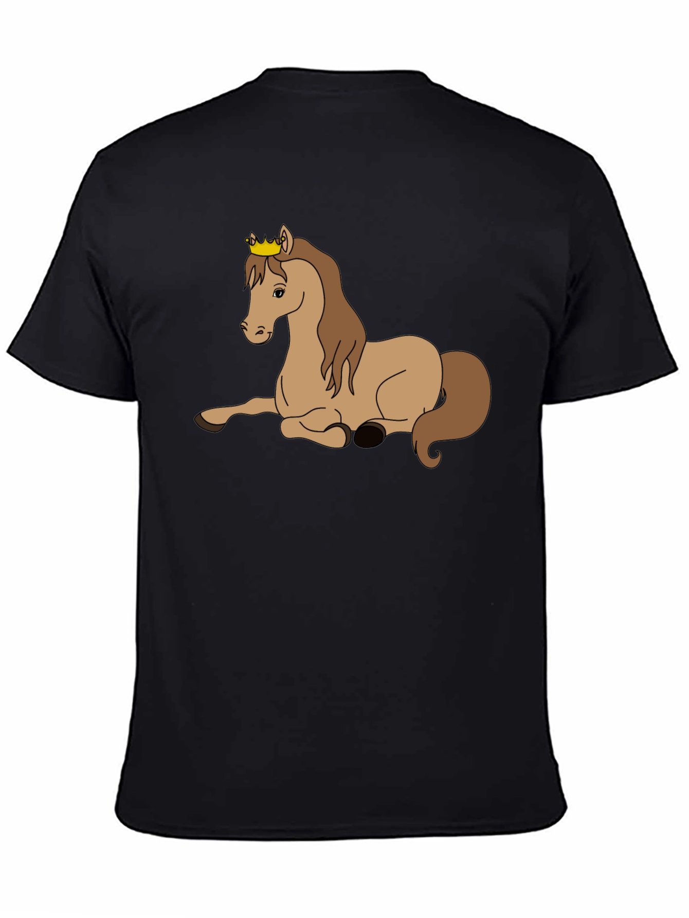 Black Horse with Crown Graphic T-Shirt view 4
