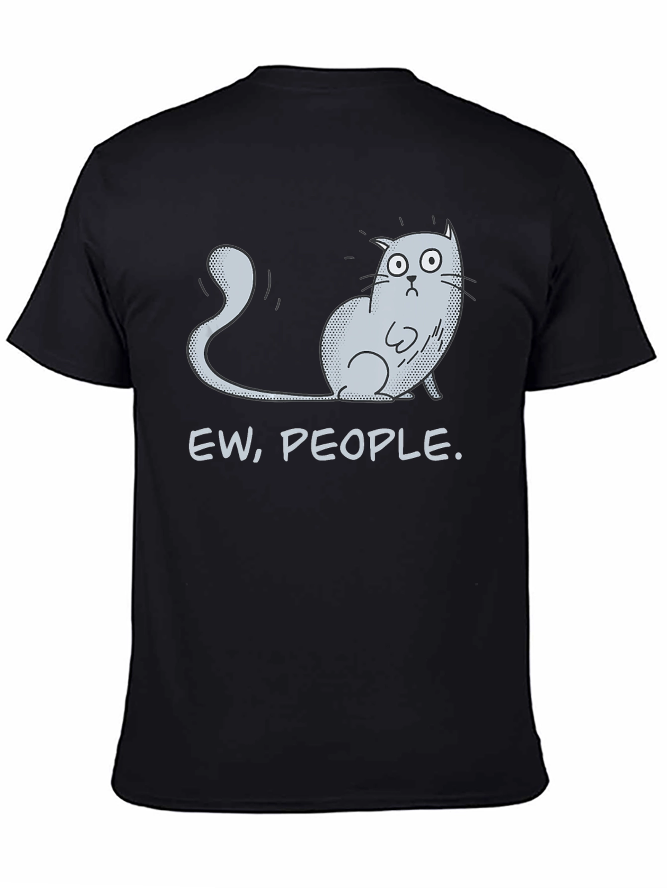 Black Ew People Cat Graphic Tee - Novelty T-Shirt view 4