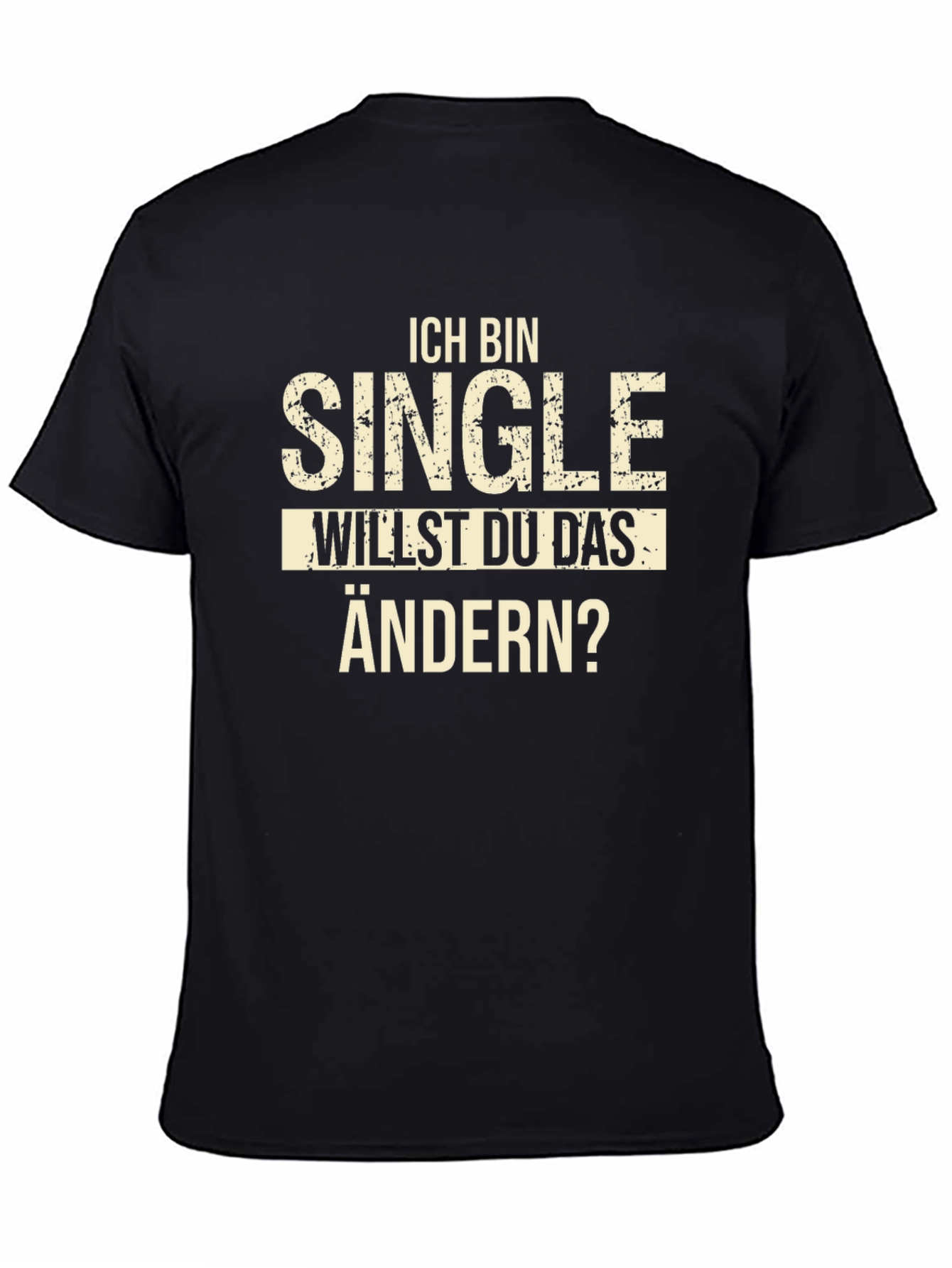Black Ich Bin Single T-Shirt - Black Cotton German Phrase Tee view 4