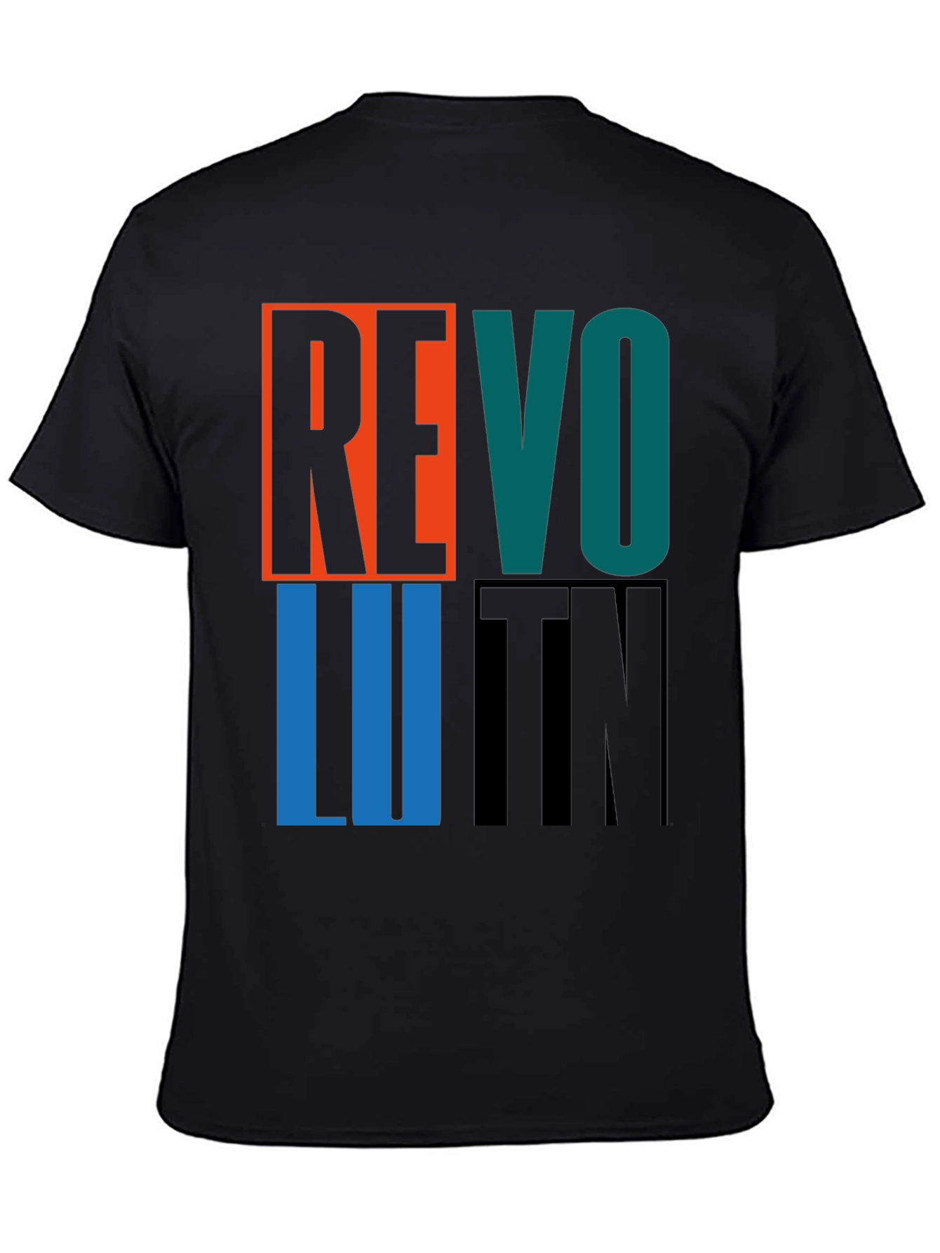 Black Revolution Graphic Print Crew Neck T-Shirt view 4