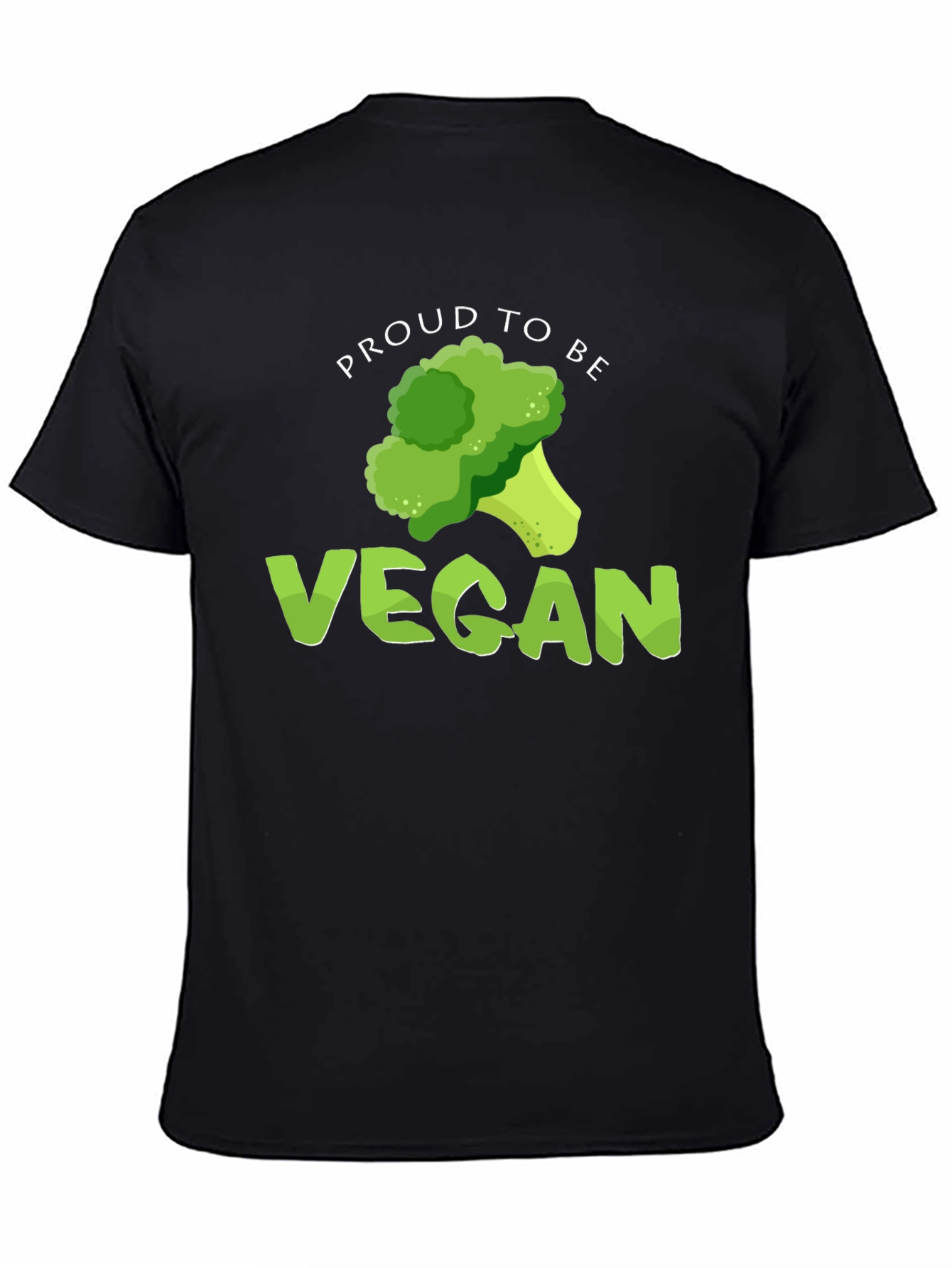 Black Proud to be Vegan Broccoli Graphic T-Shirt view 4