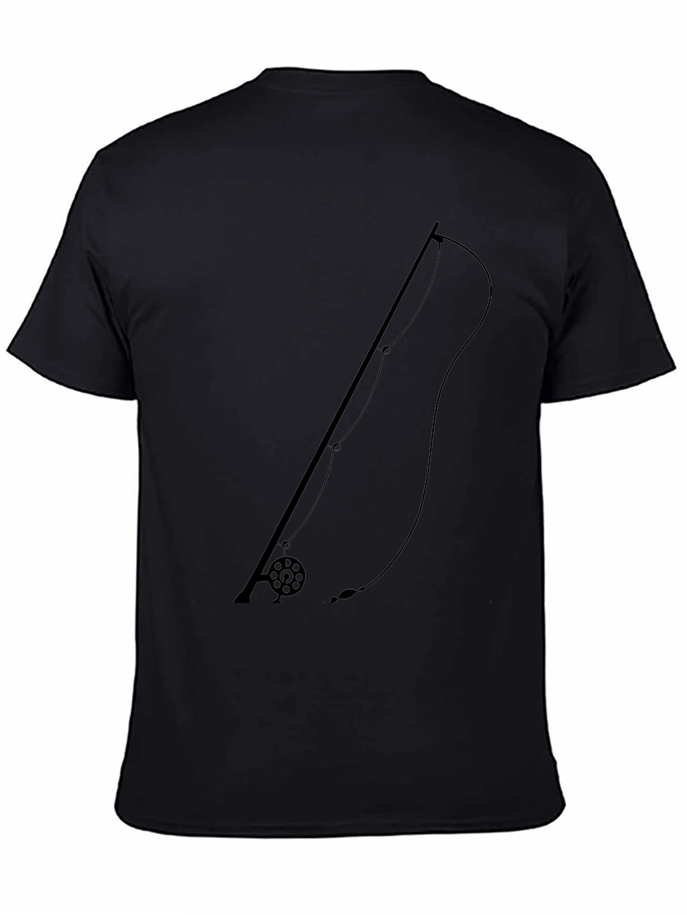 Black Fishing Rod Graphic Tee - Black view 4