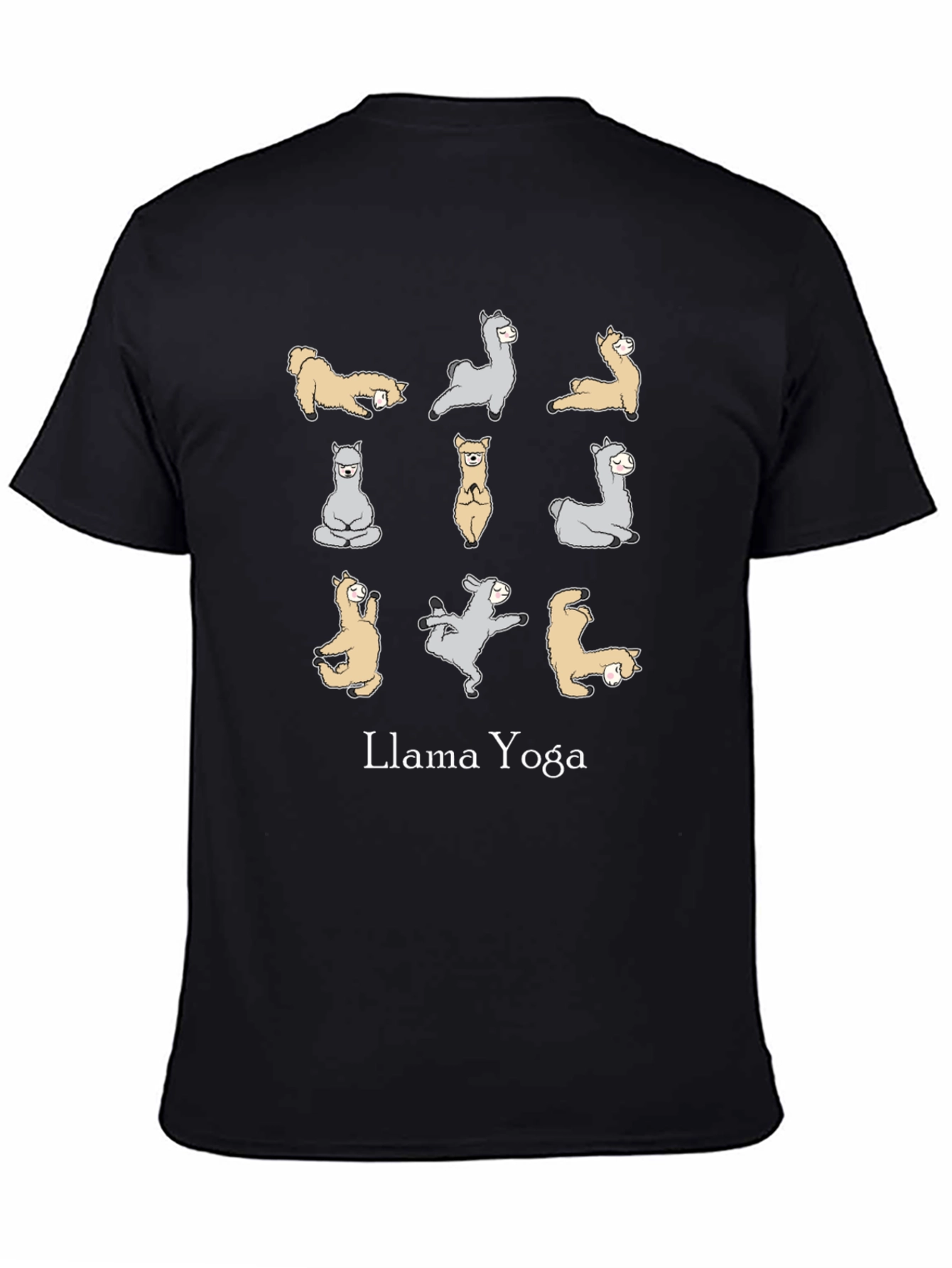 Black Llama Yoga Graphic T-Shirt - Relax in Style! view 4