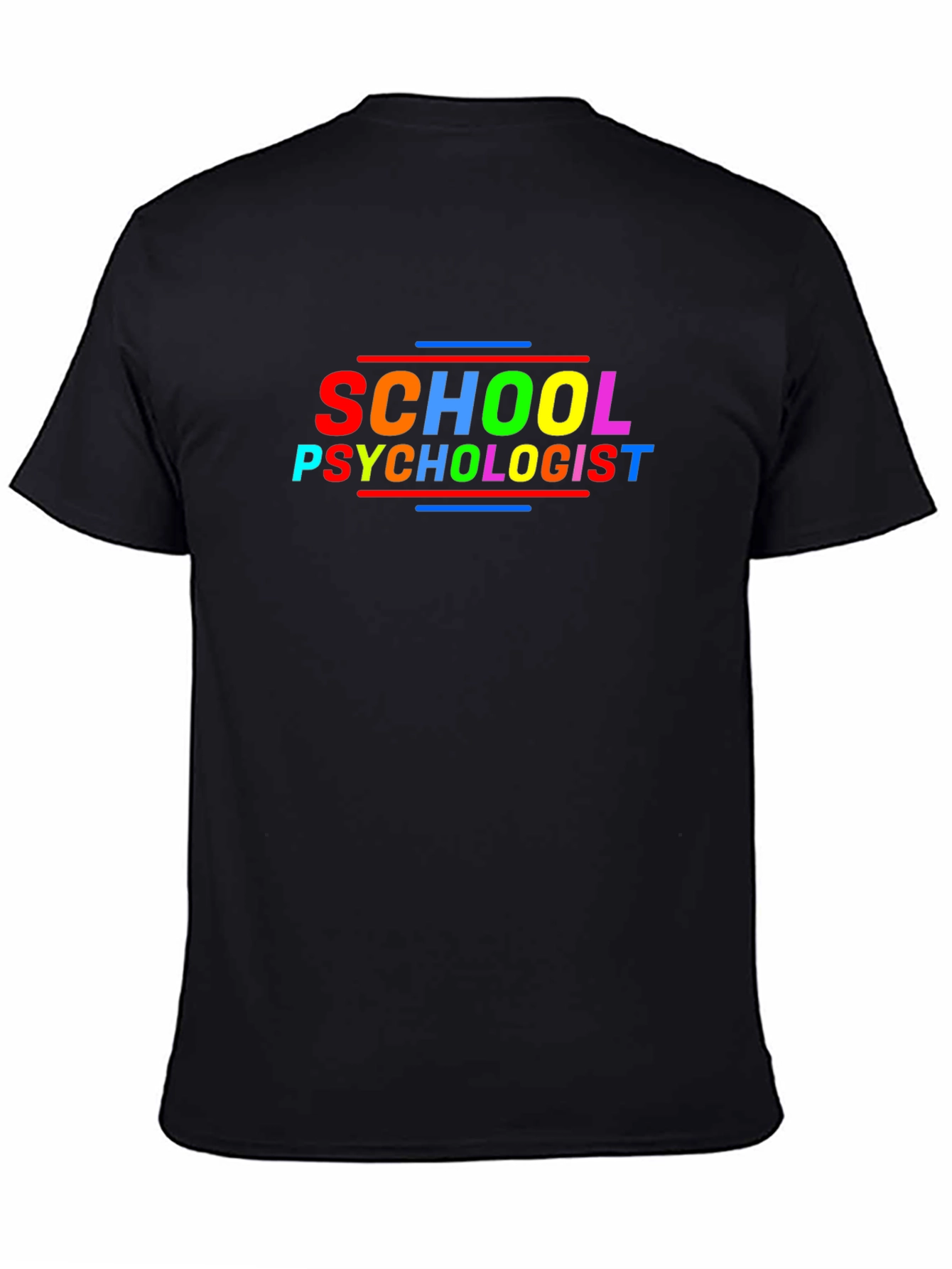 Black School Psychologist Rainbow T-Shirt view 4