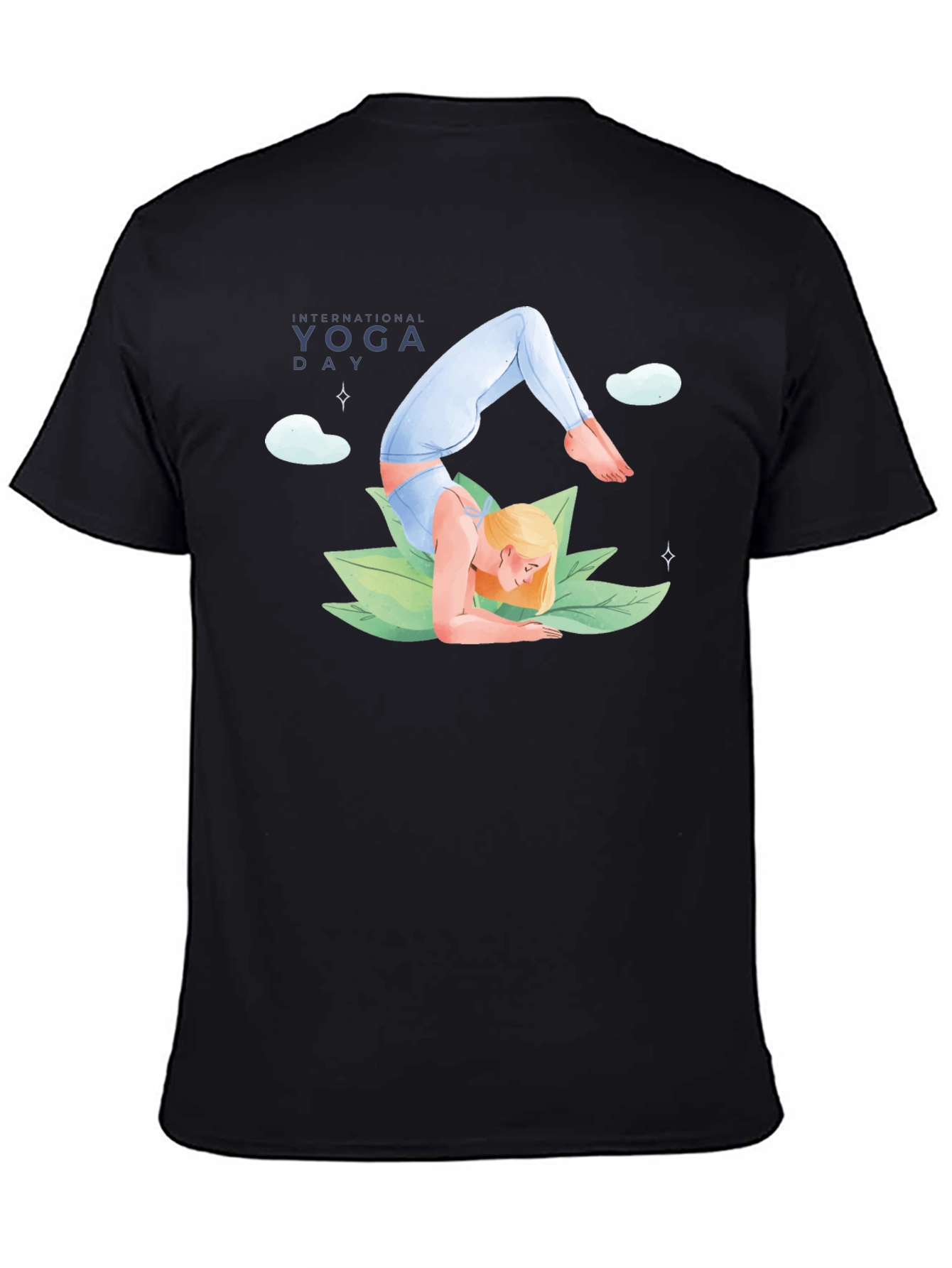 Yoga Day Graphic Tee - Black Cotton - 4