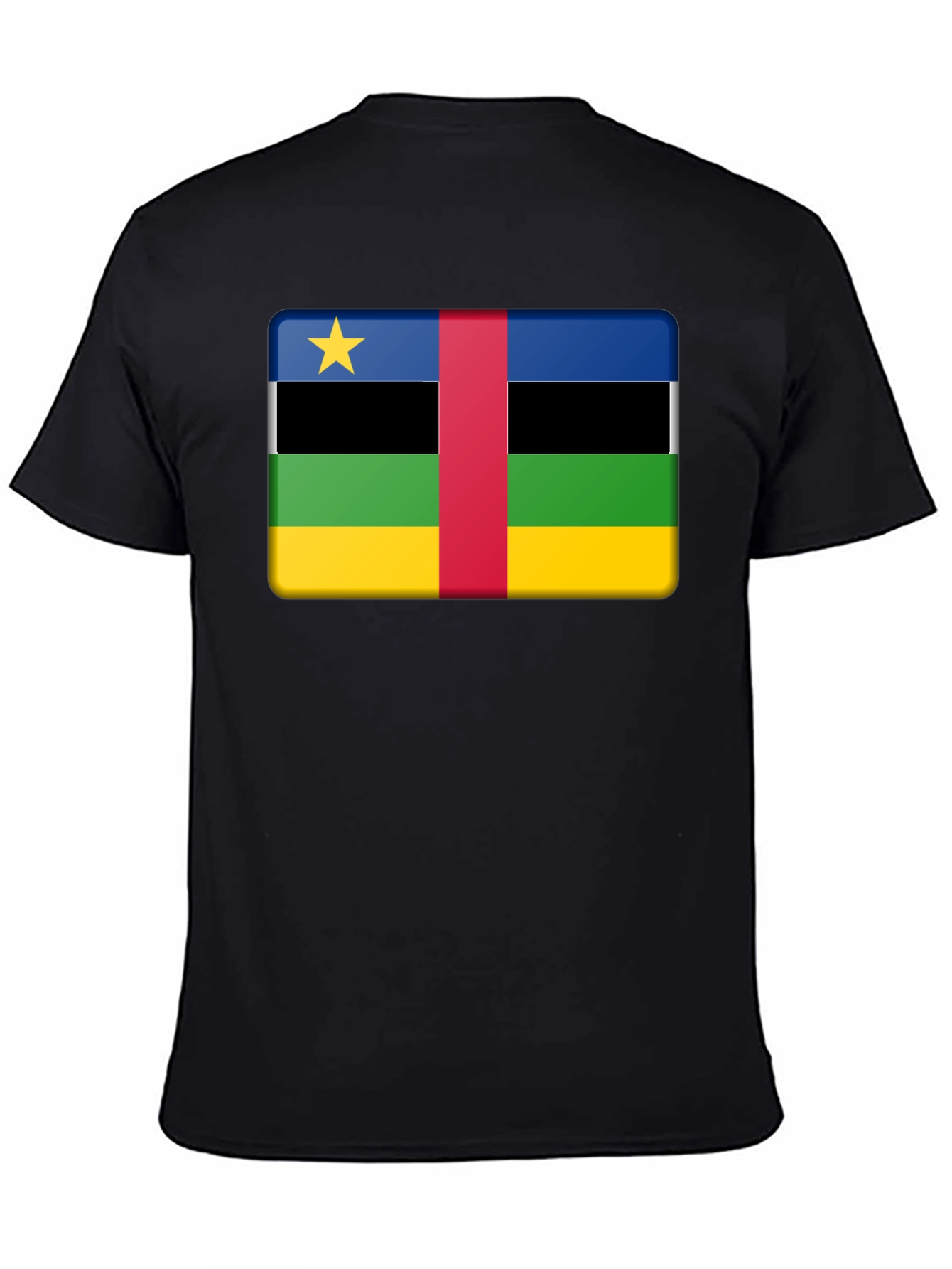 Black Central African Republic Flag T-Shirt view 4