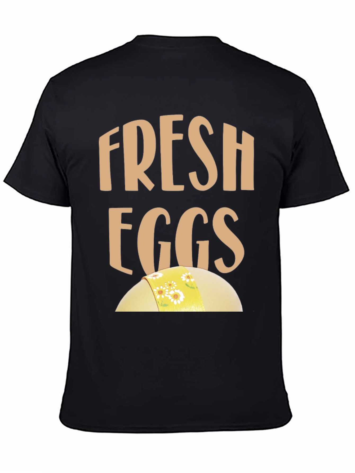 Black Fresh Eggs Funny T-Shirt view 4