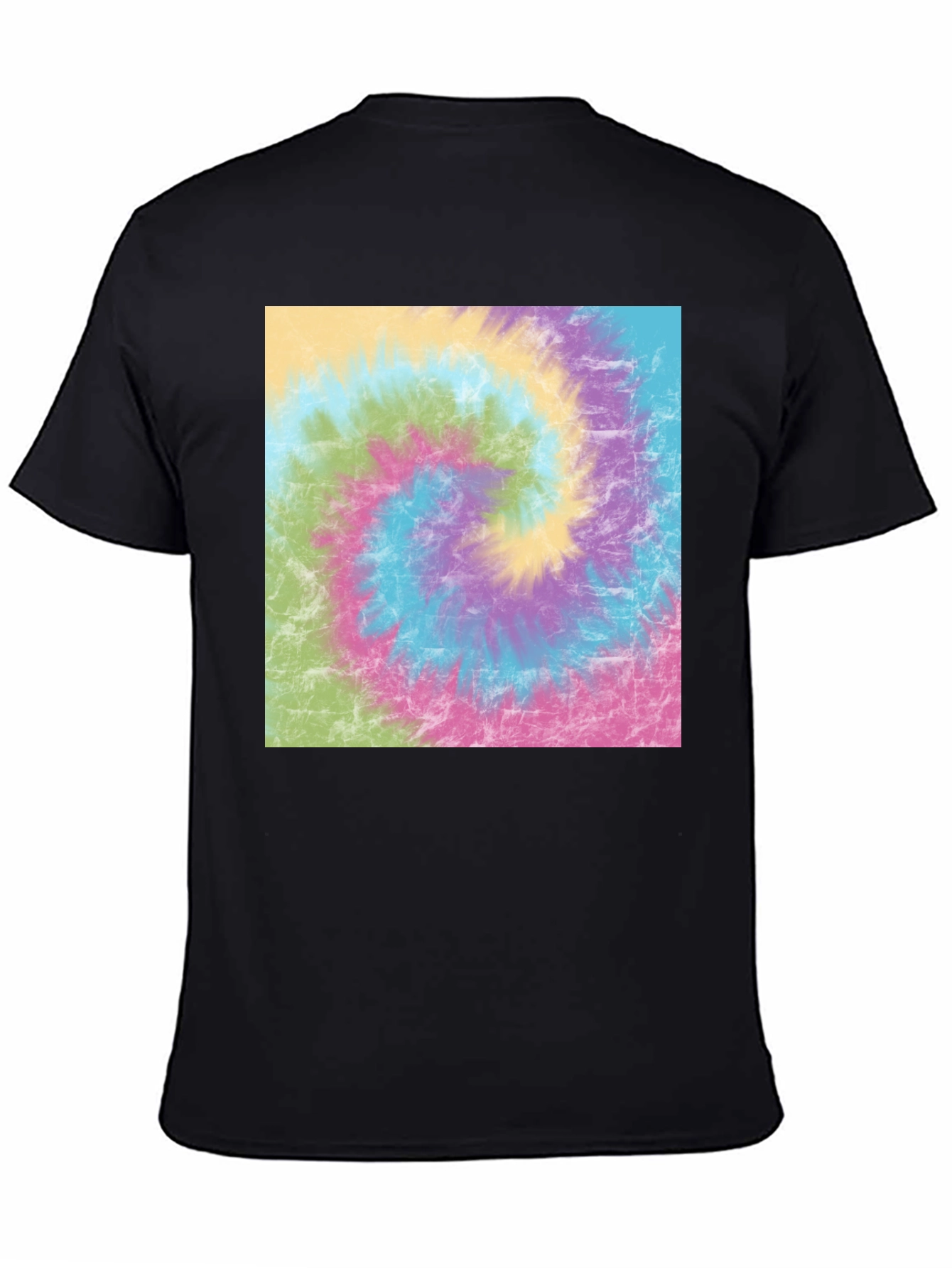 Black Tie Dye Swirl Graphic Tee - Casual Comfort view 4