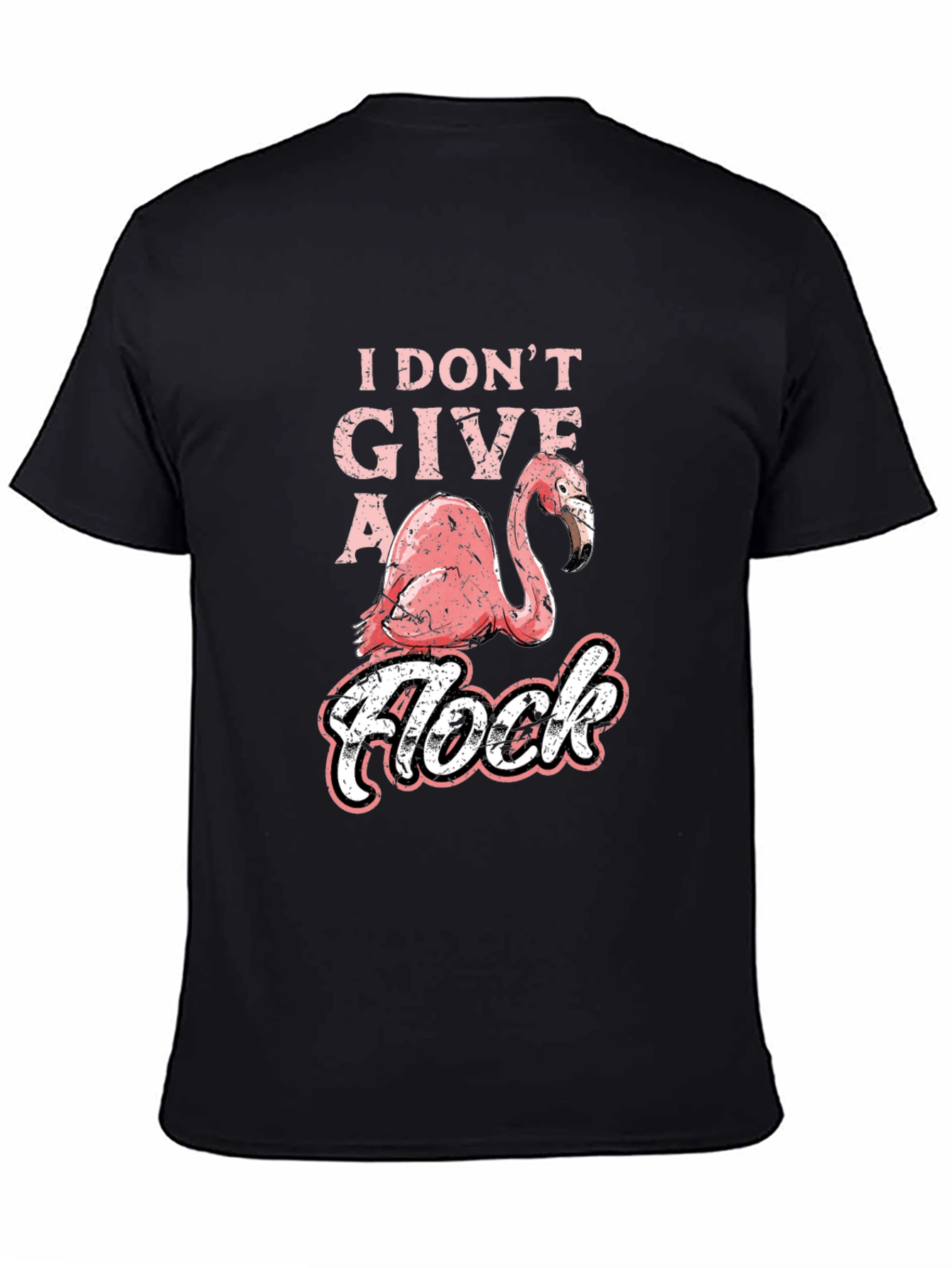 Black I Don't Give a Flock Flamingo Graphic T-Shirt view 4