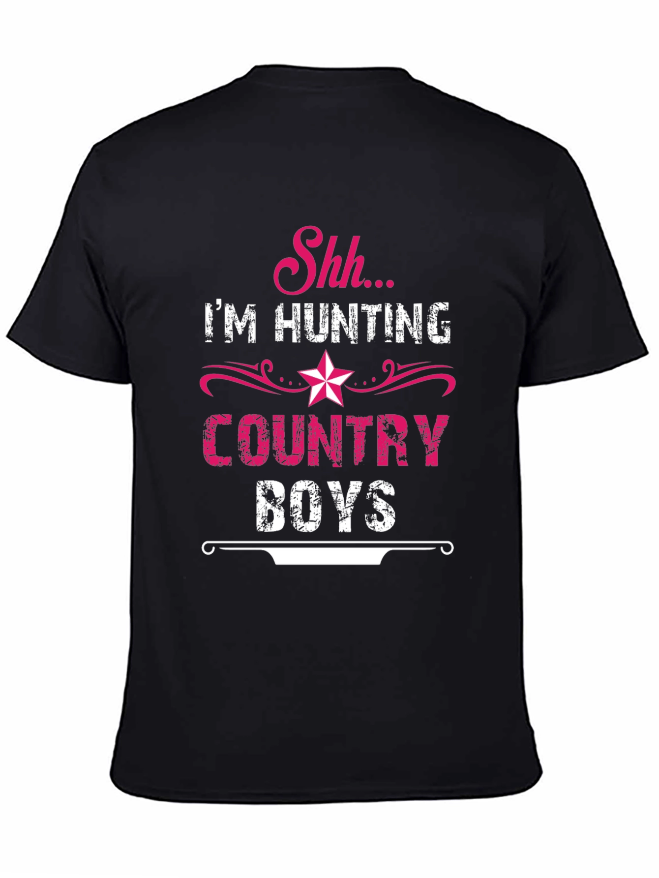 Black Shh I'm Hunting Country Boys Black T-Shirt view 4