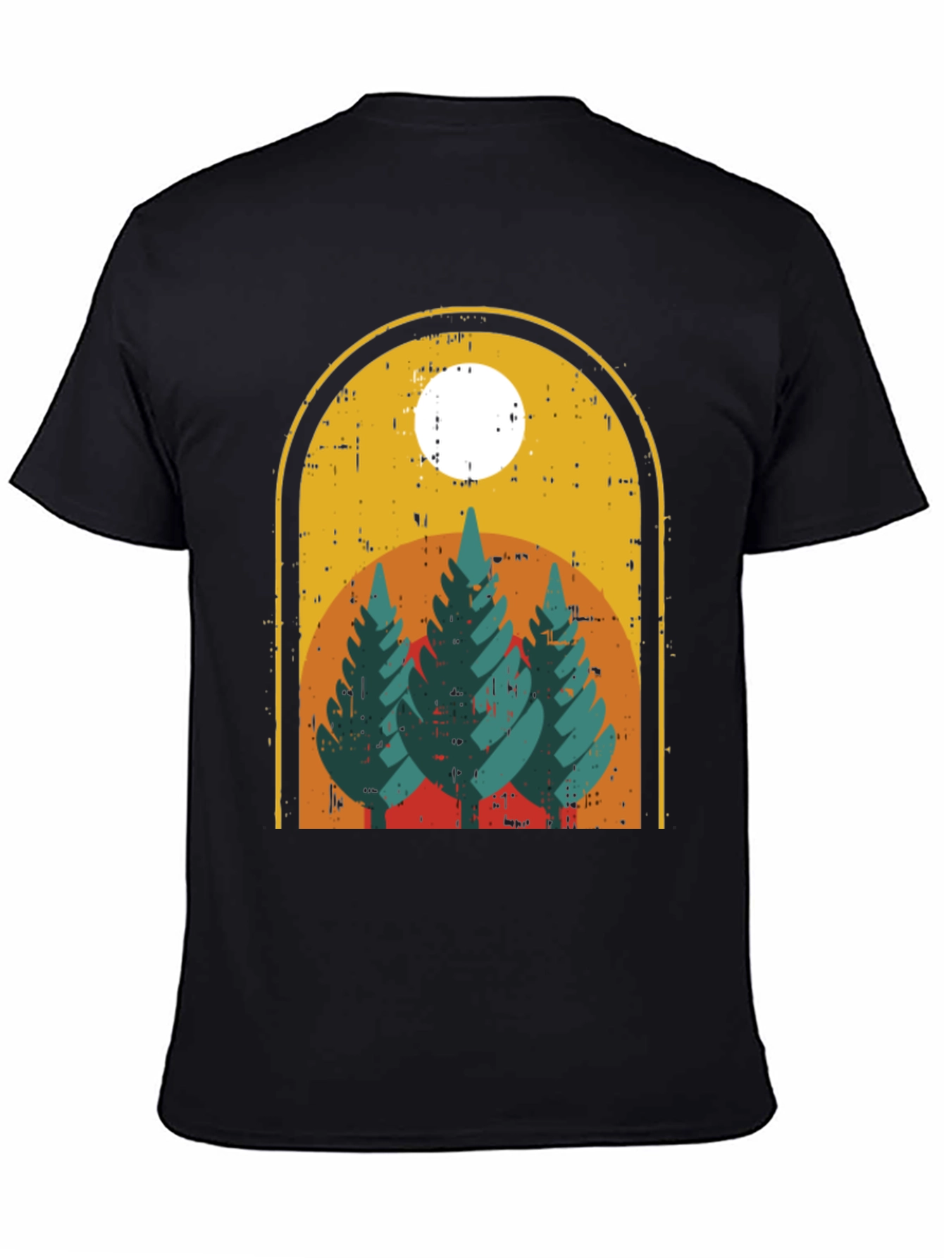 Black Vintage Forest T-Shirt - Nature Graphic Tee view 4