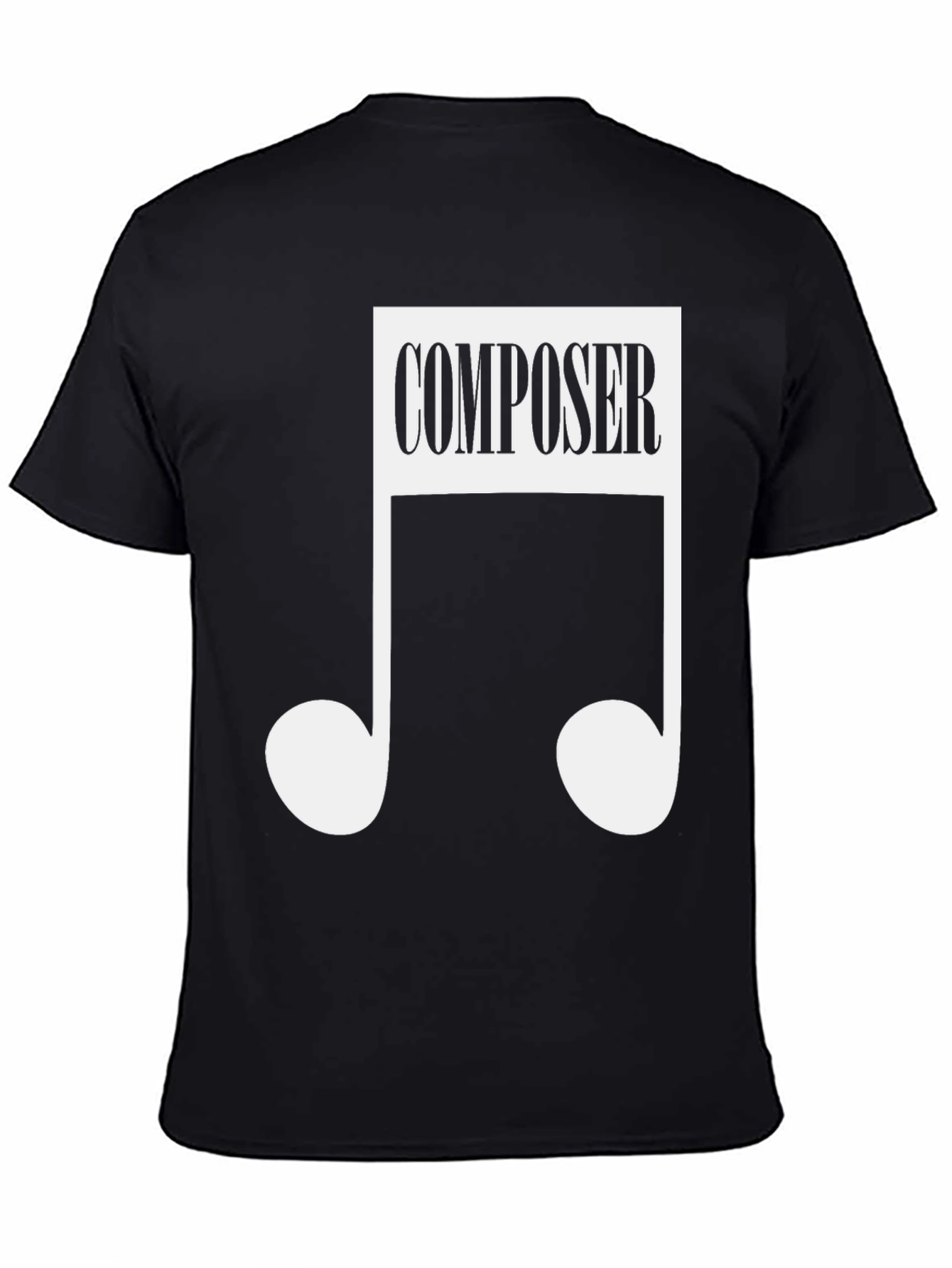 Black Composer Music Note Black T-Shirt view 4