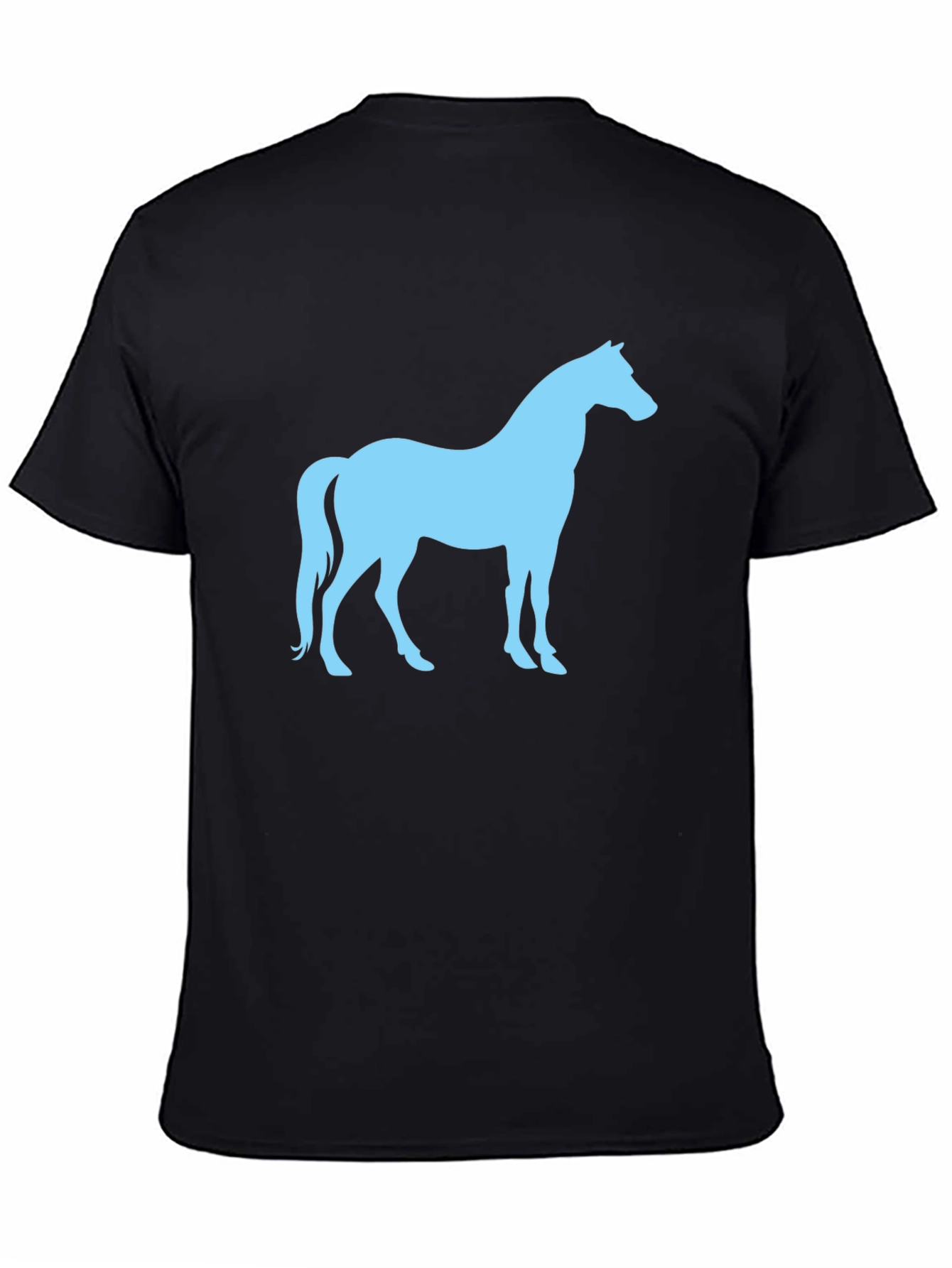 Black Horse Silhouette Graphic T-Shirt - Black view 4