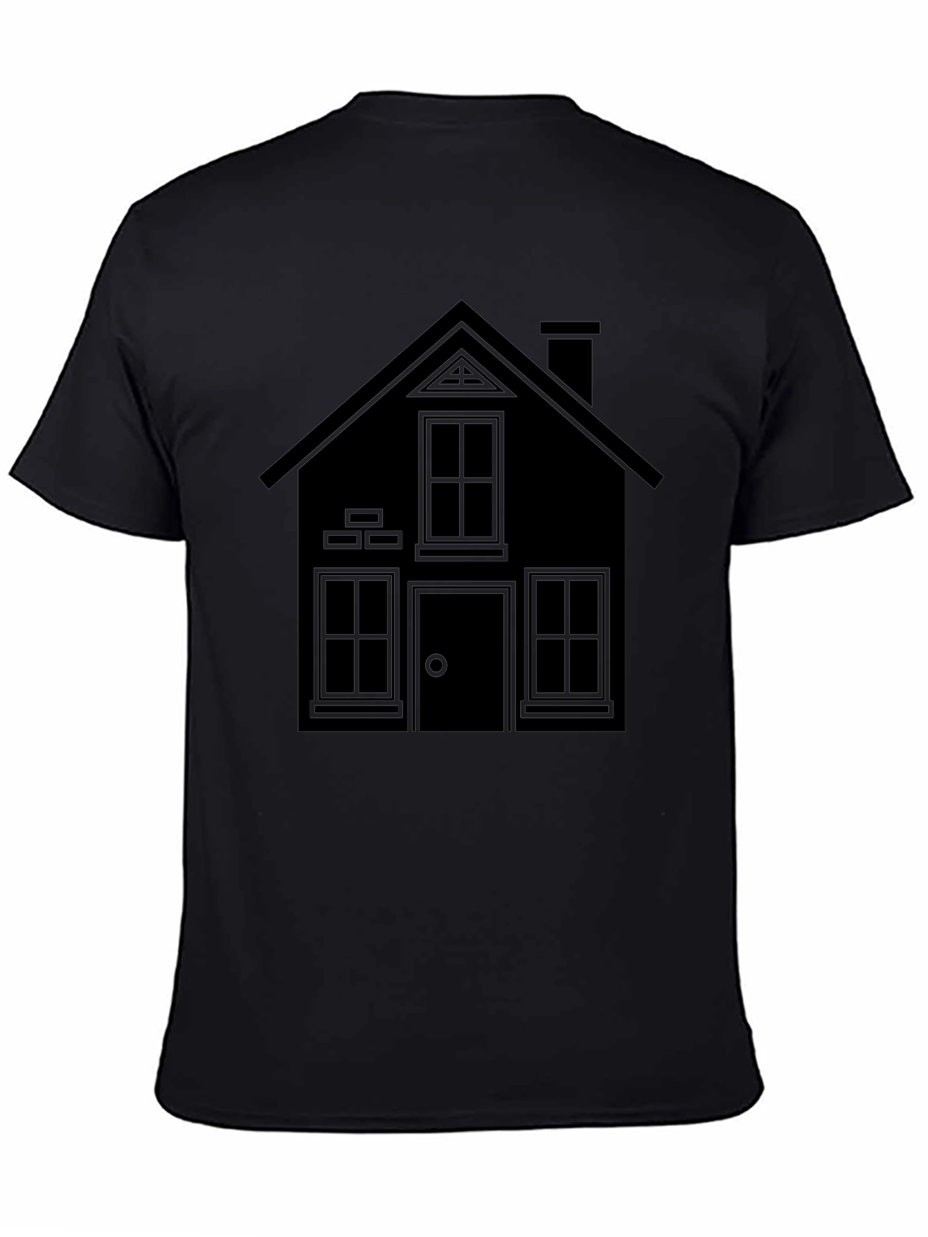 Black Modern Minimalist House Graphic Tee - Black view 4