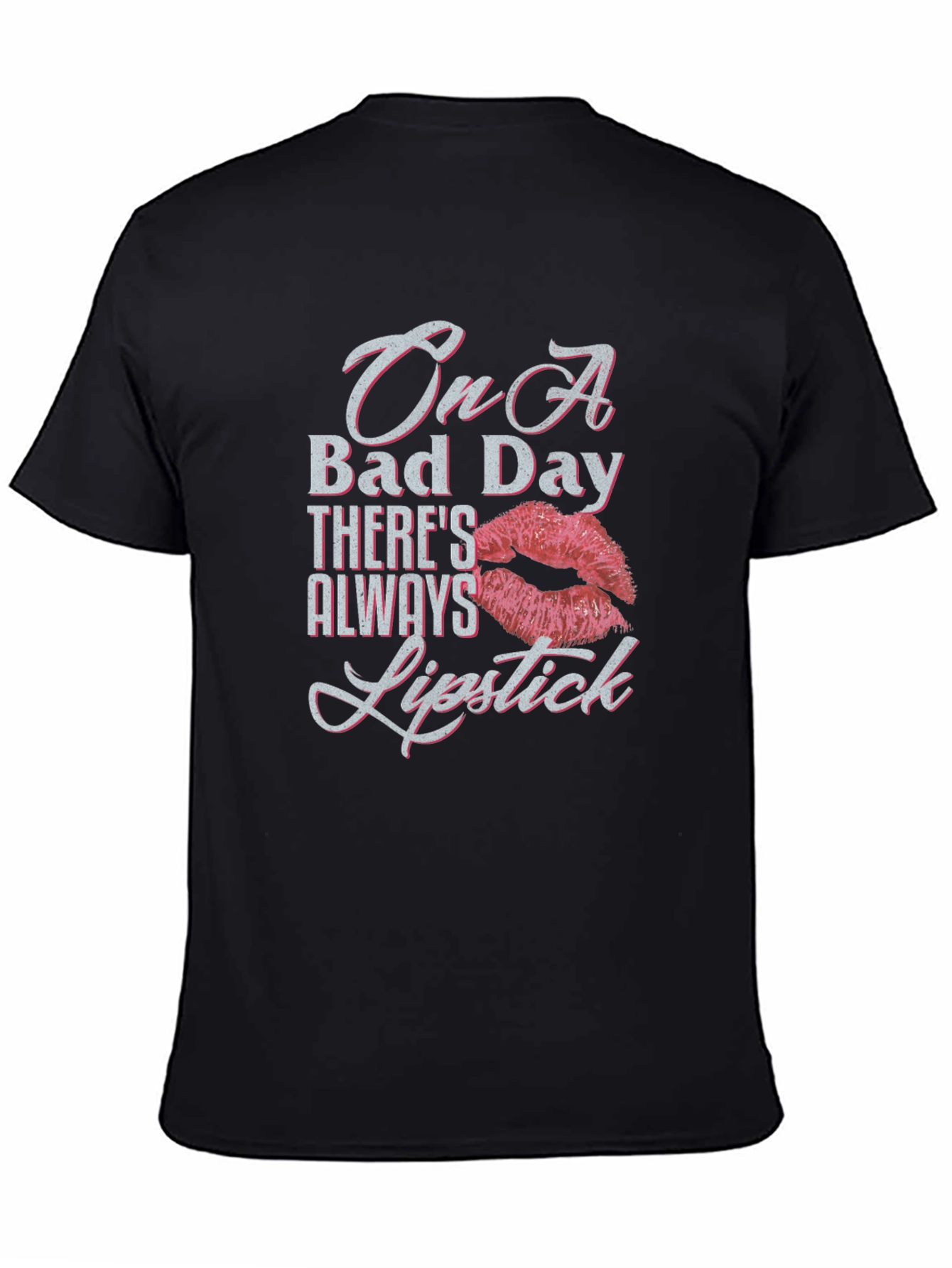 Black On A Bad Day Lipstick T-Shirt view 4