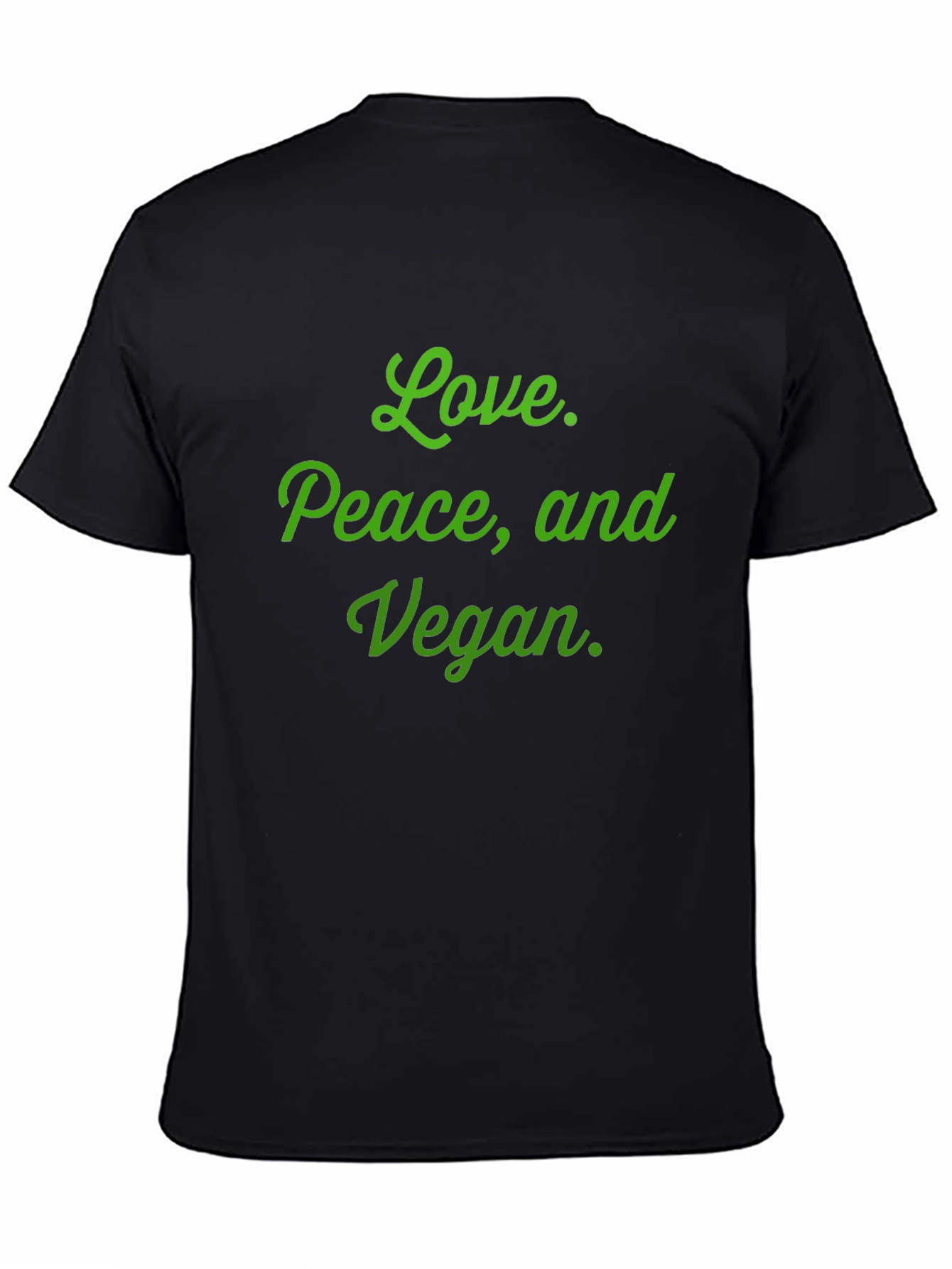 Black Love Peace Vegan T-Shirt - Black Cotton Blend view 4