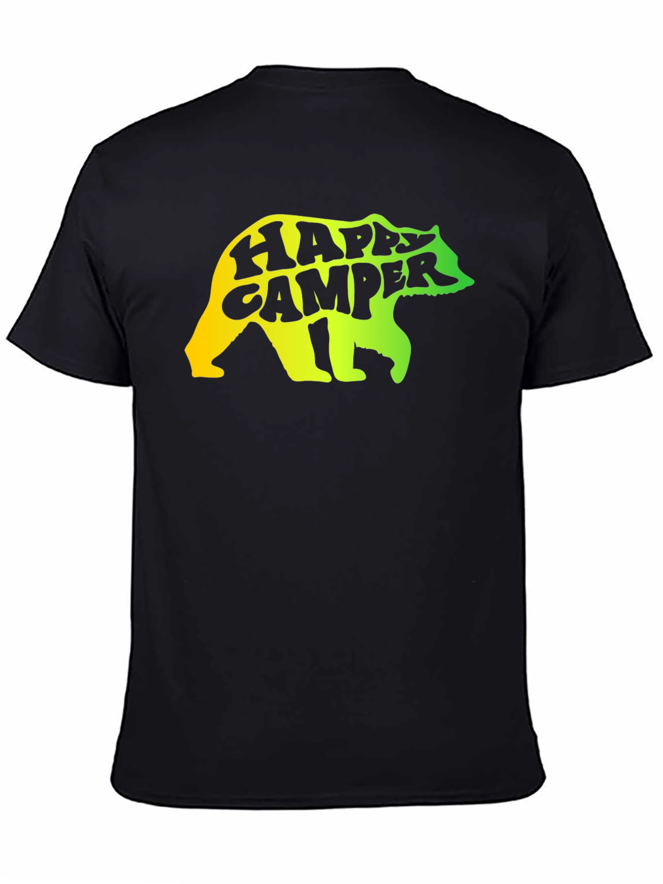 Black Happy Camper Bear Graphic Tee view 4