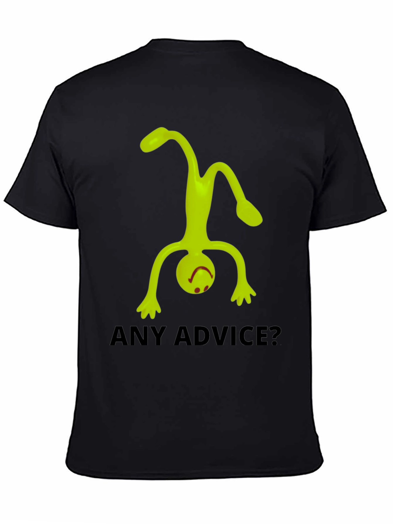 Black Any Advice? Funny Graphic Tee view 4
