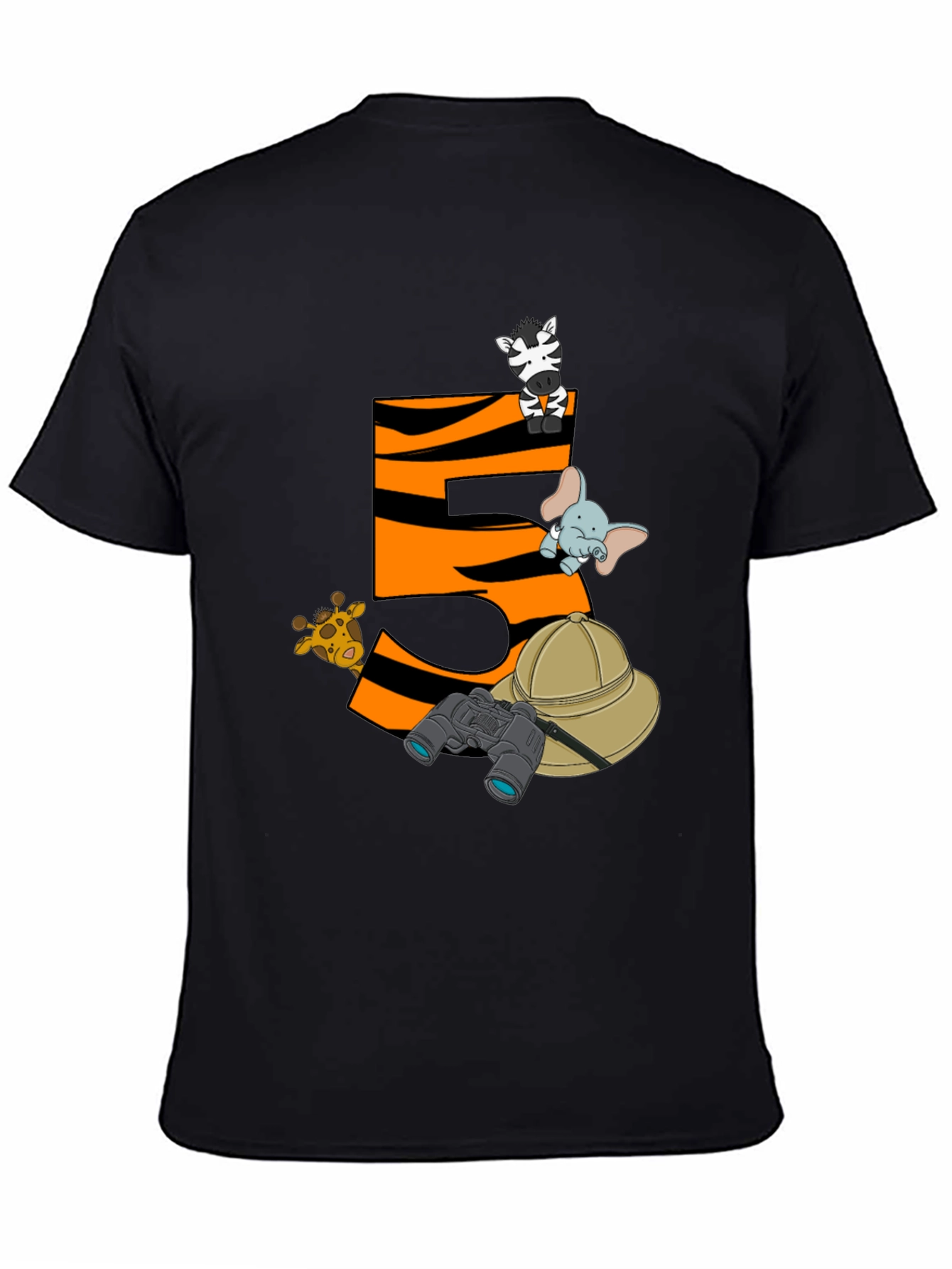 Black Safari Animal Birthday T-Shirt - 5 view 4