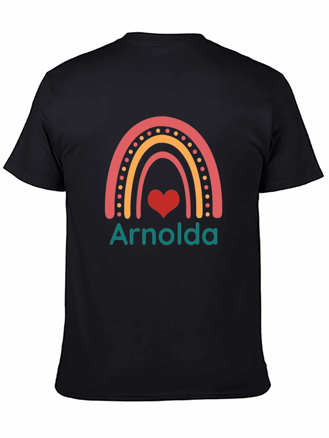 Black Arnolds Rainbow Heart T-Shirt view 4