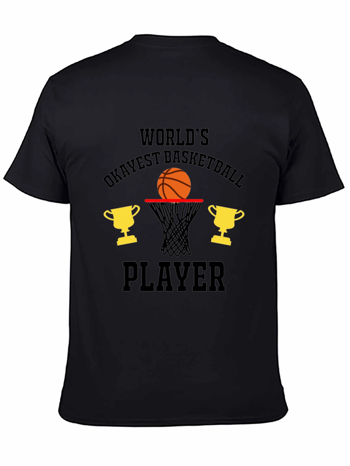 Black Okayest Basketball Player T-Shirt view 4