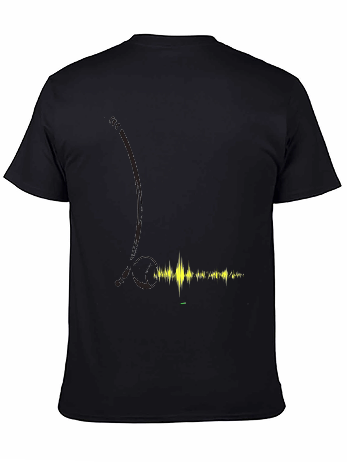 Black Black T-Shirt with Audio Wave Design view 4