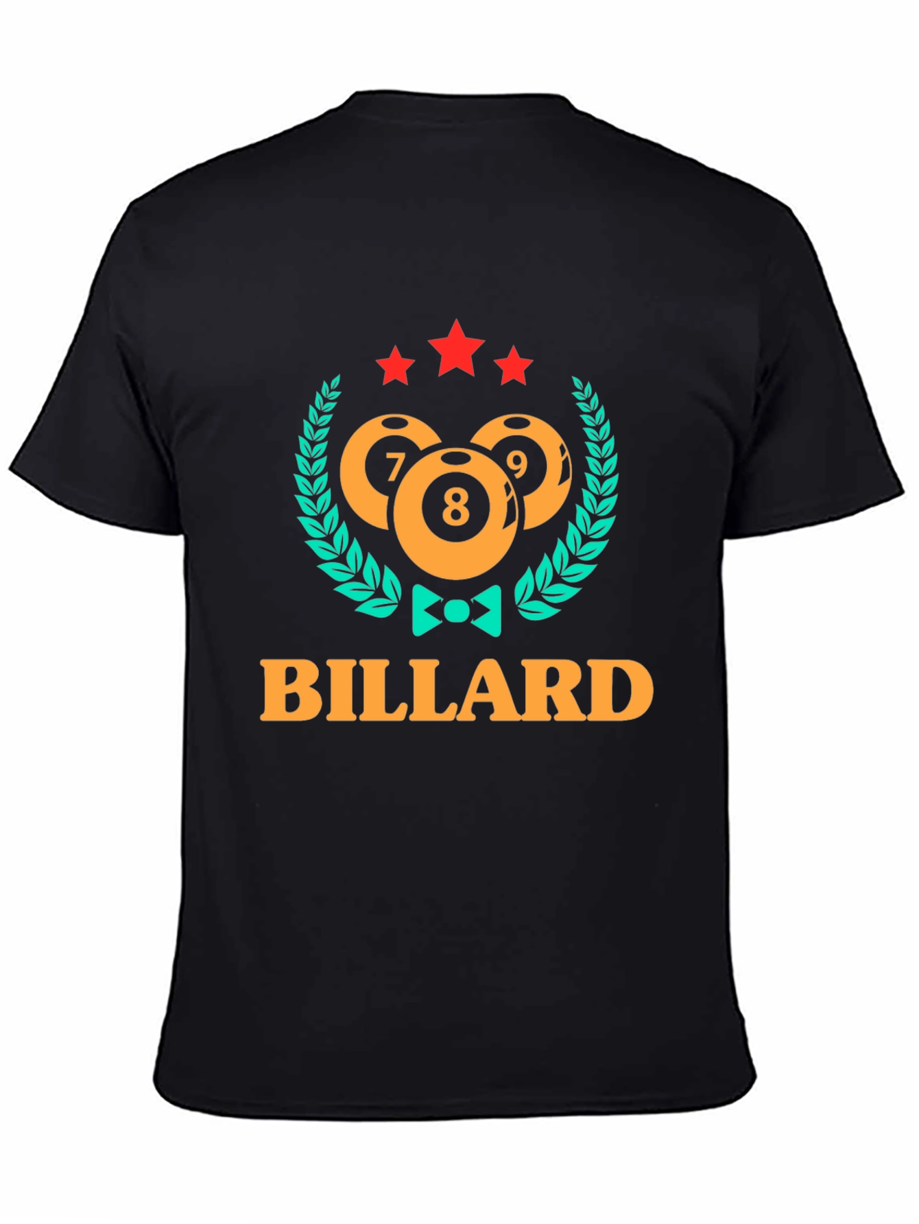 Black Billiard Ball Graphic Tee - Black Cotton Blend view 4