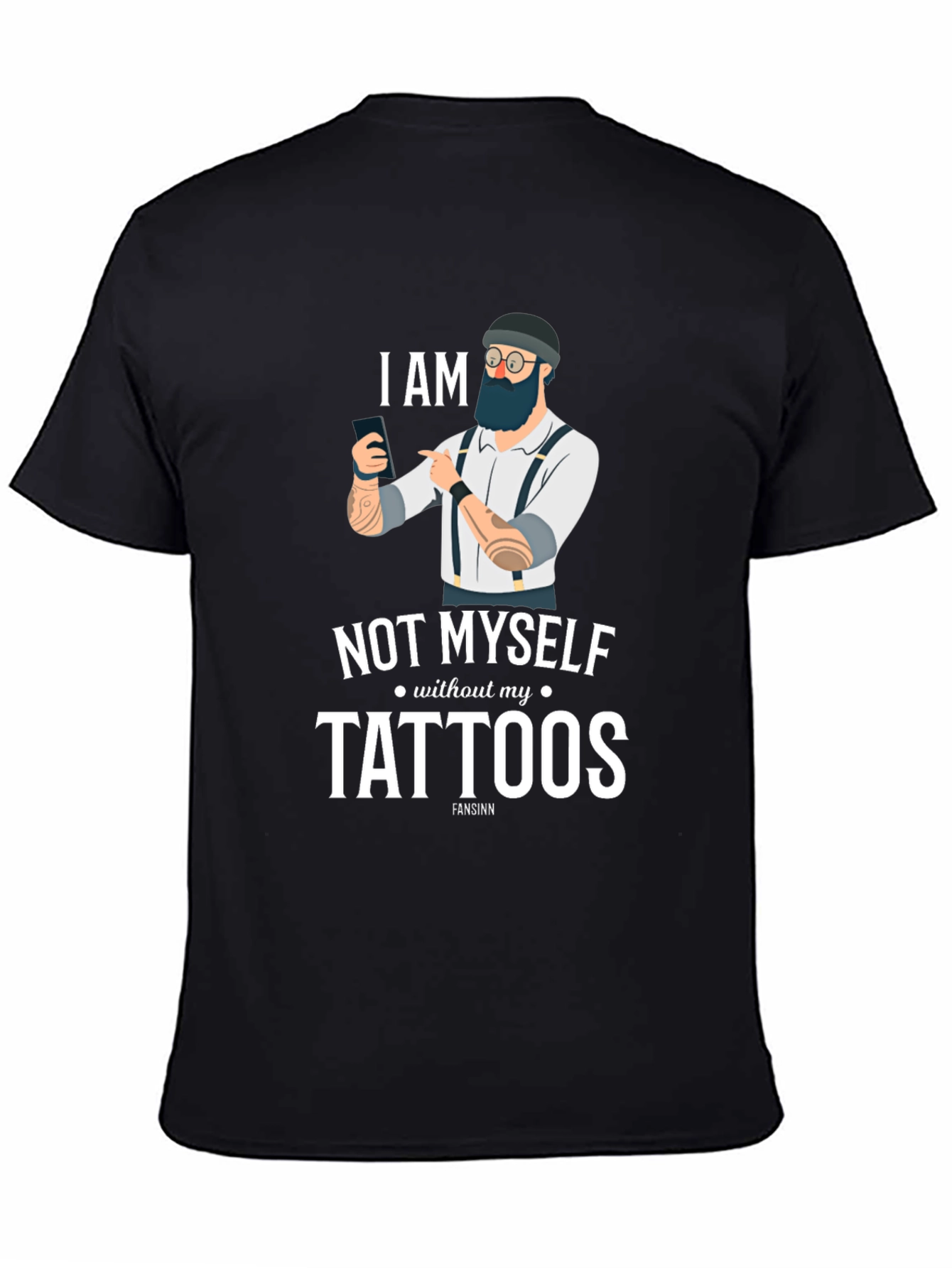 Black I am Not Myself Without My Tattoos Graphic Tee view 4