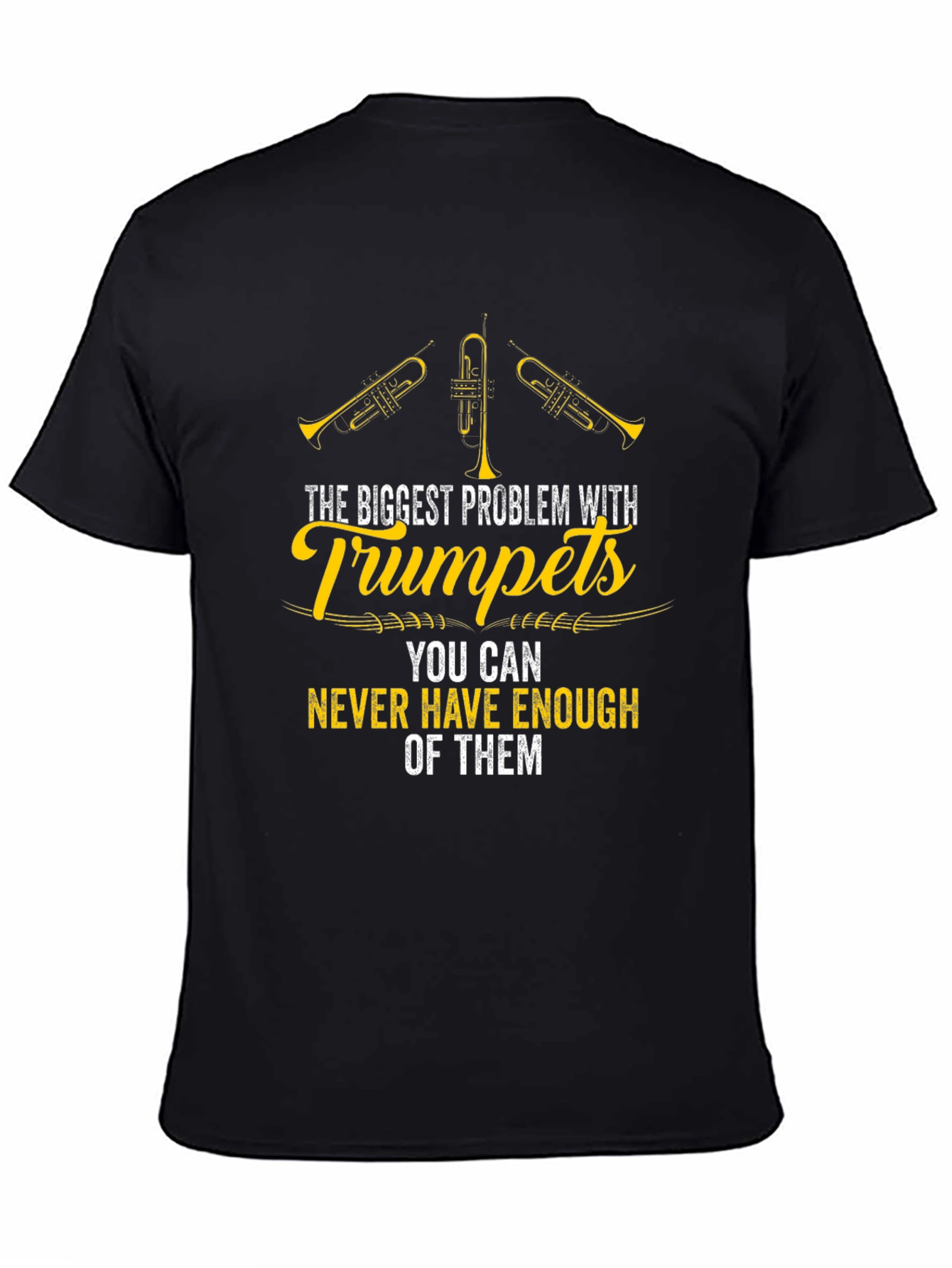 Black Trumpet Lover Black Graphic T-Shirt view 4
